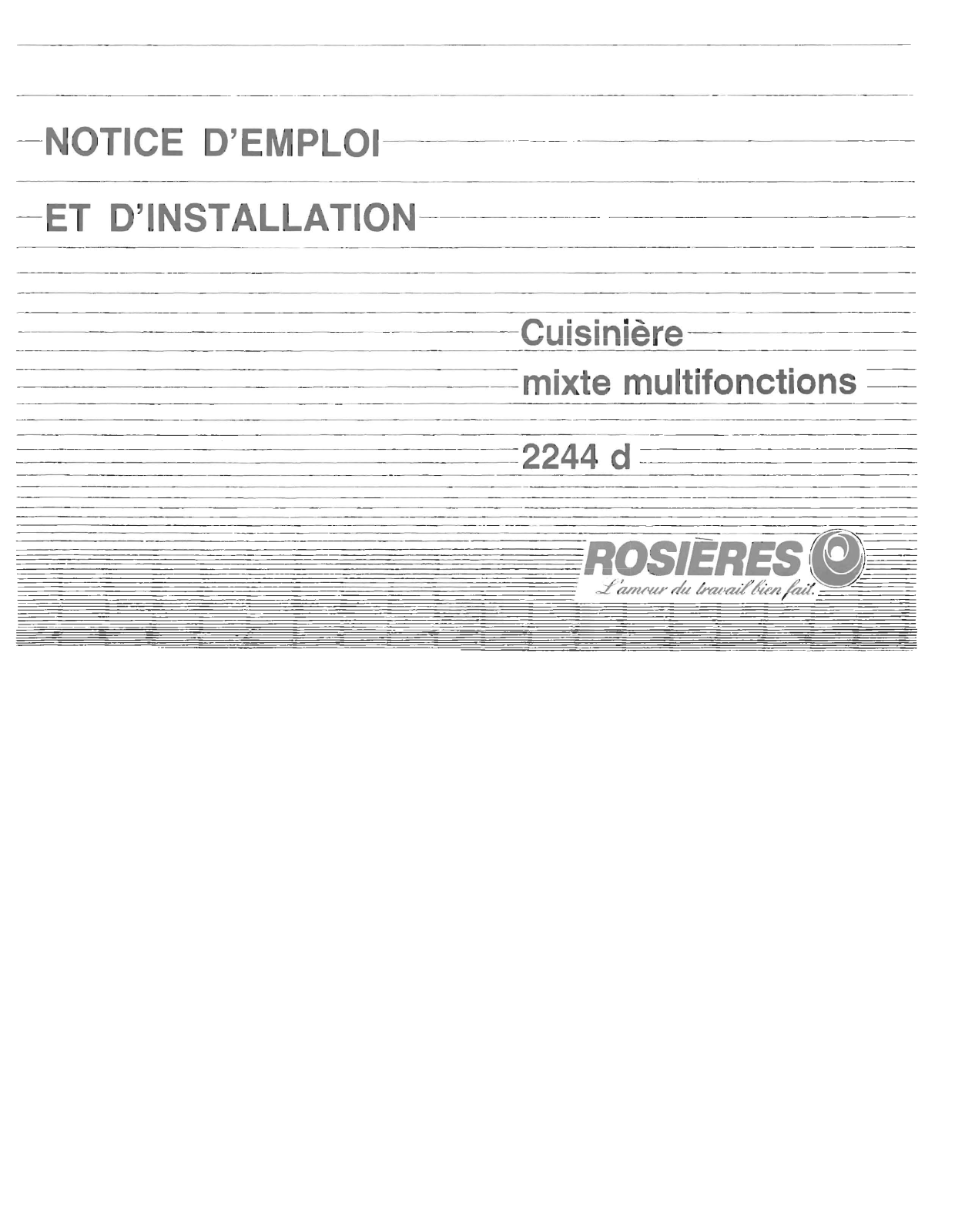 Rosieres 2244 D User Manual