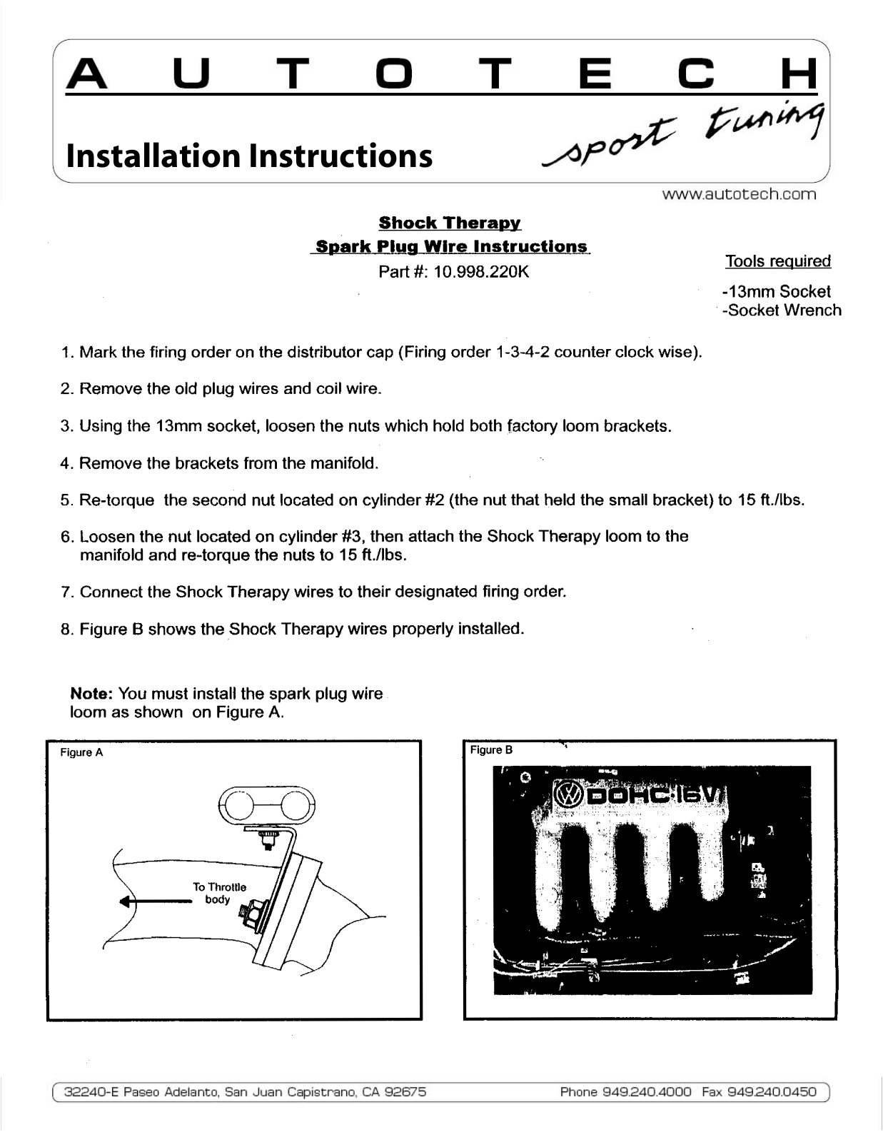 Autotech 10.998.220K User Manual