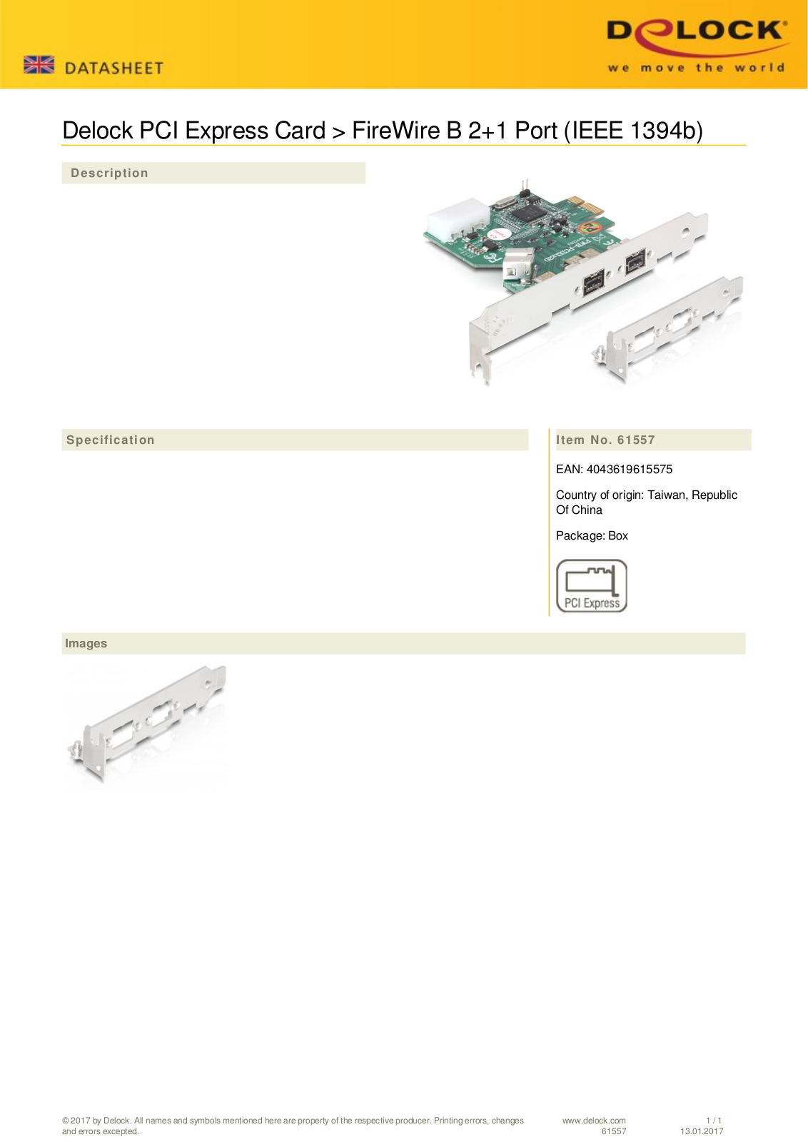 DeLOCK 3x FireWire 800, PCIe x1 User Manual