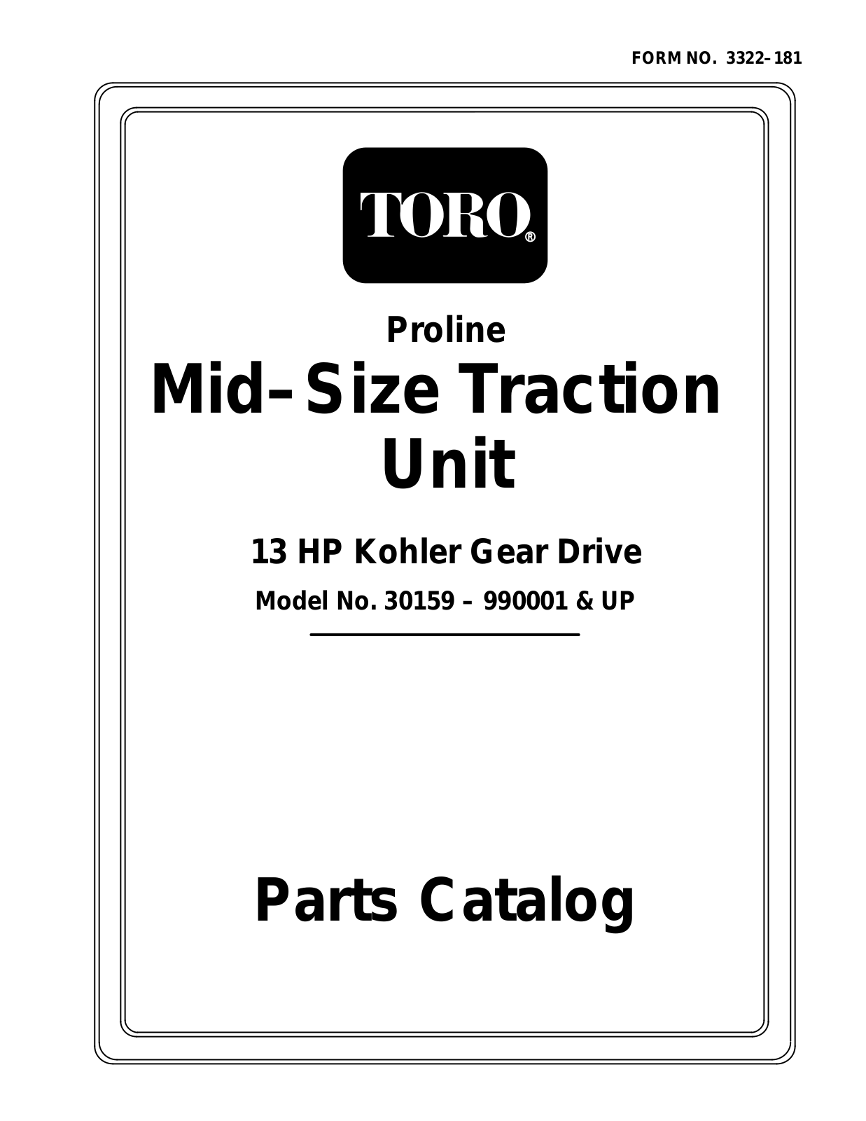 Toro 30159 Parts Catalogue