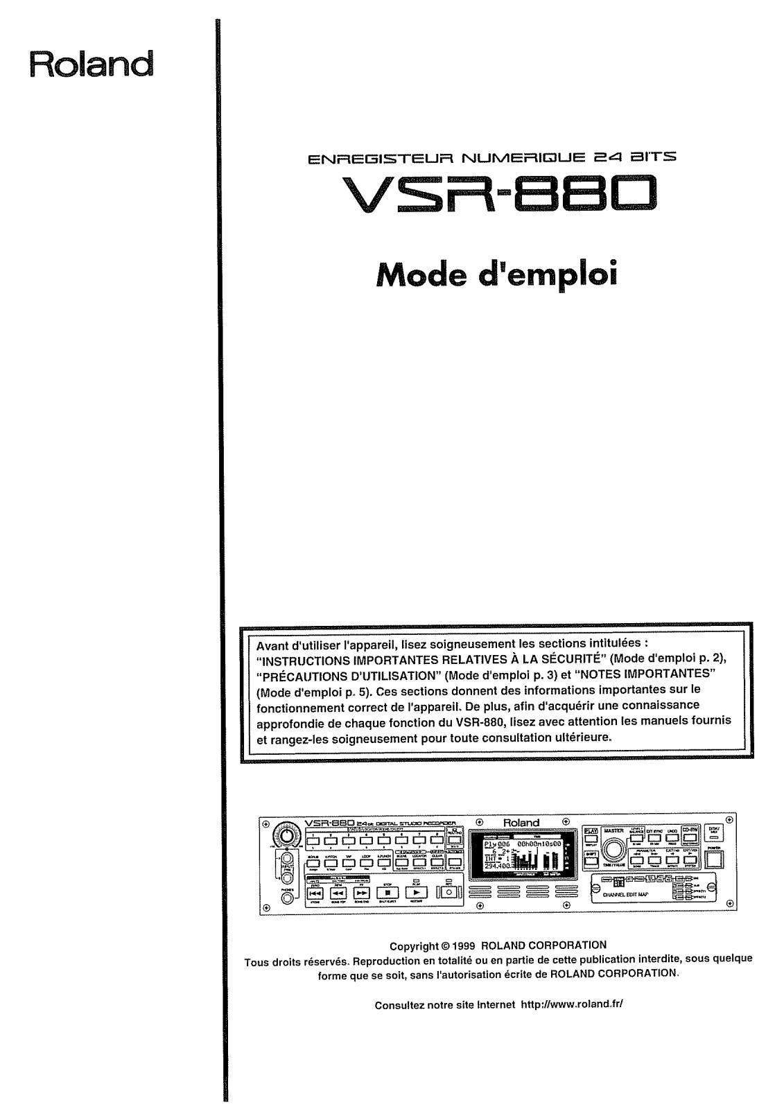 Roland VS-R880 User Manual