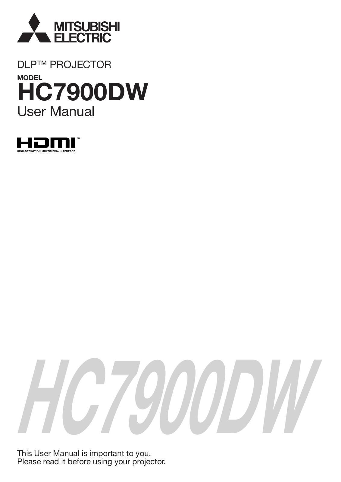 Mitsubishi Electronics HC7900DW User Manual