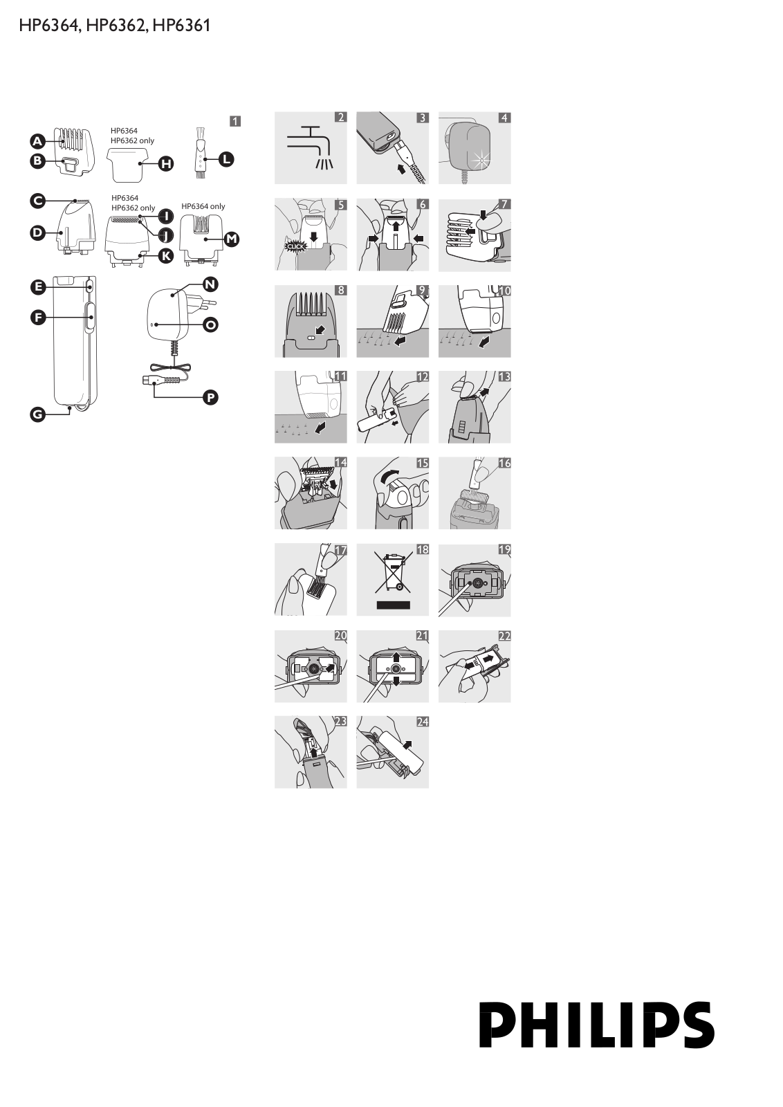 Philips HP6364, HP6362, HP6361 User Manual