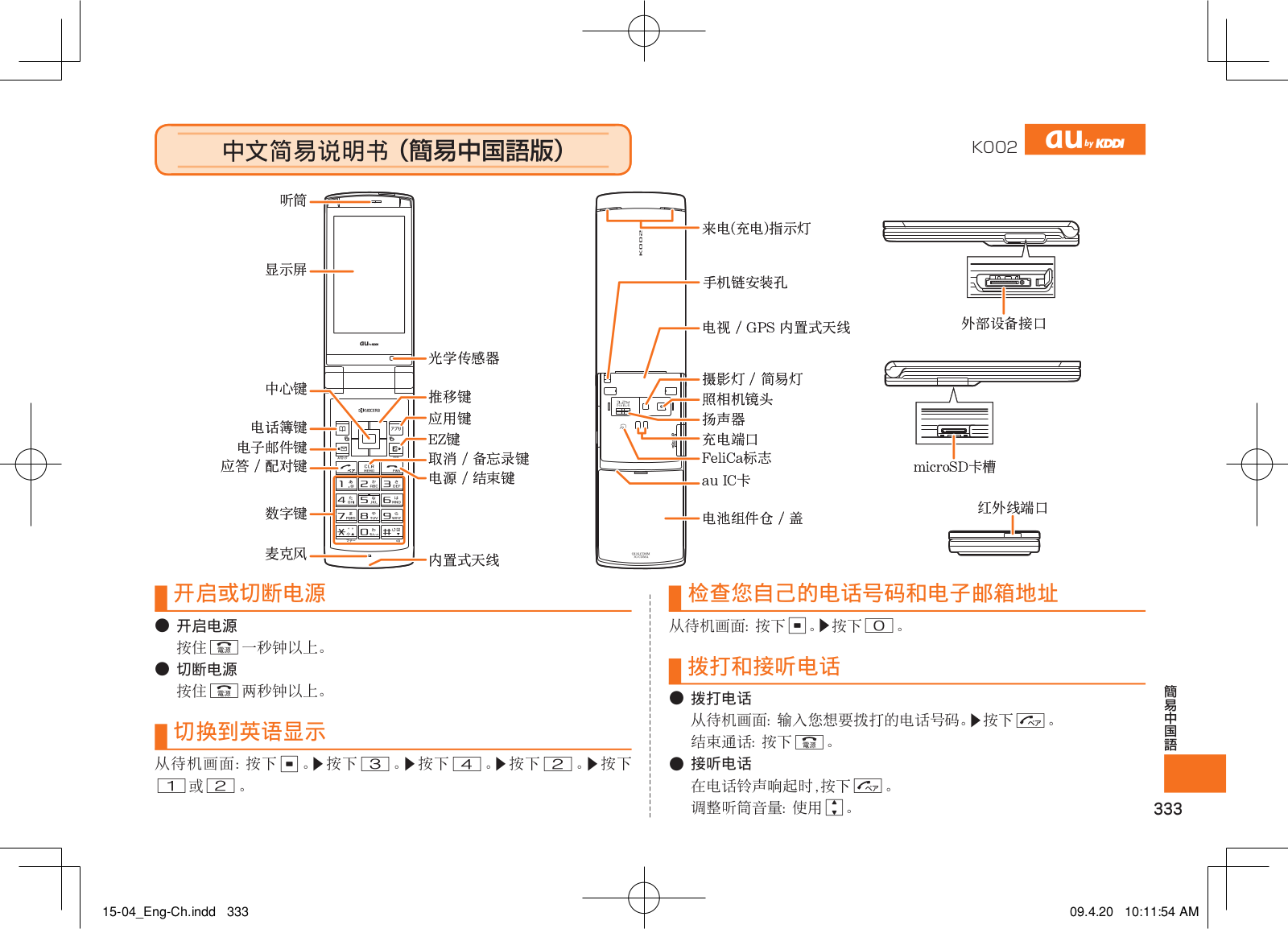 au by kddi K002 User Manual