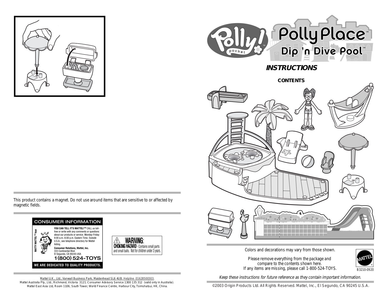 Fisher-Price B3210 Instruction Sheet