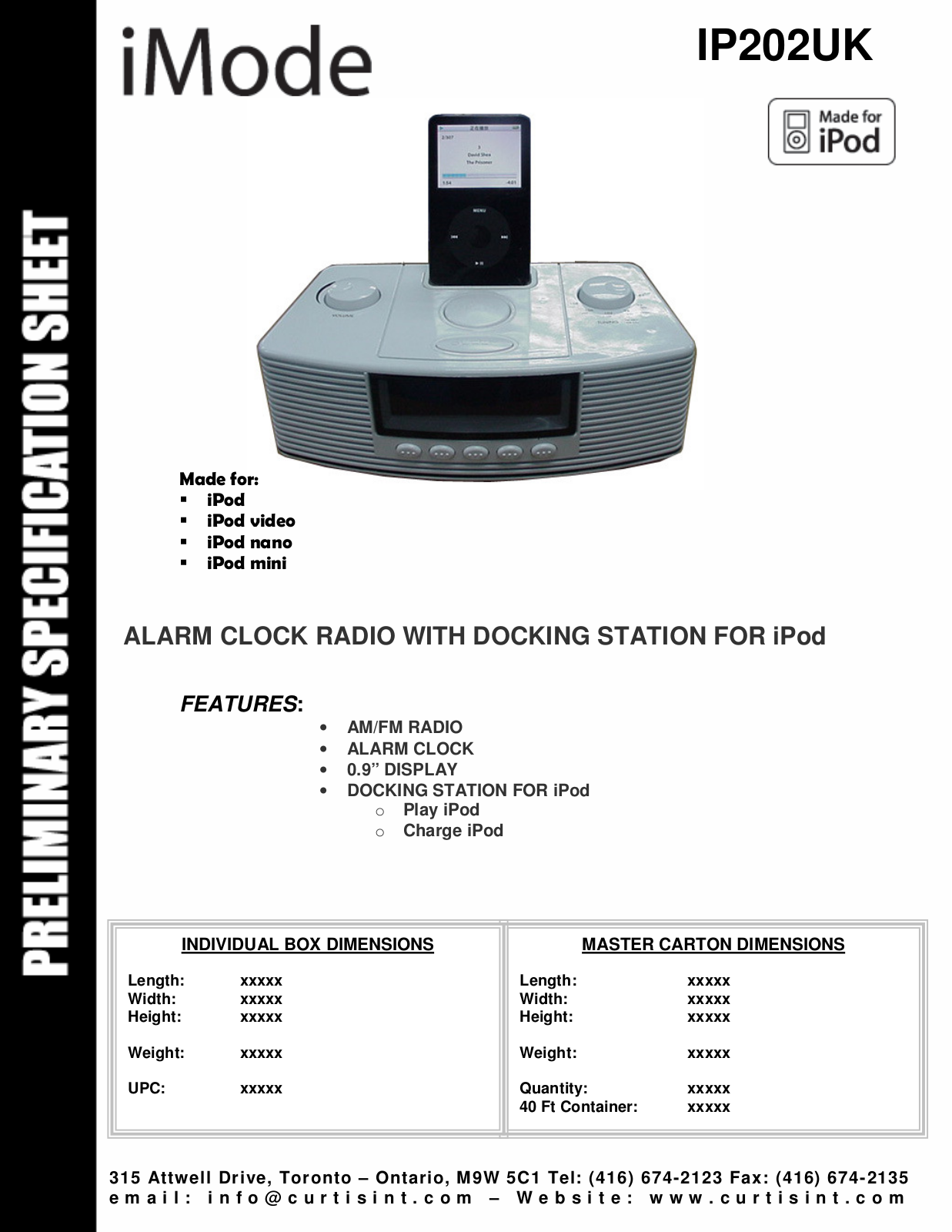 Curtis IP202UK User Manual