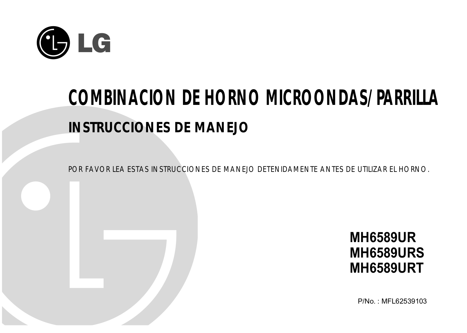 Lg MH6589UR, MH6589URS, MH6589URT User Manual