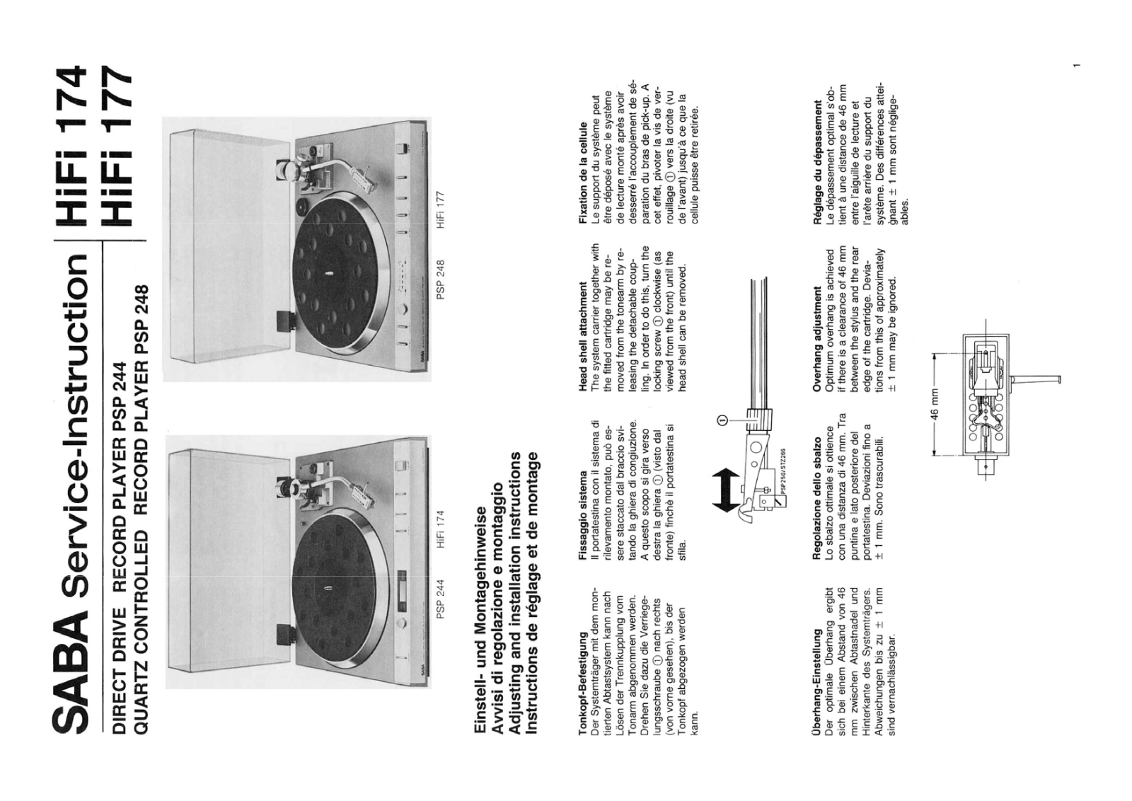 Saba PSP-244 Service Manual