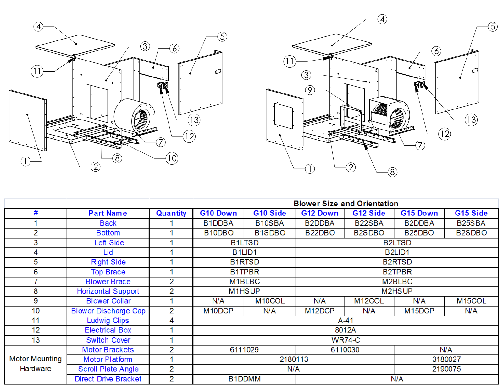 CaptiveAire A2-E-G12 Parts List