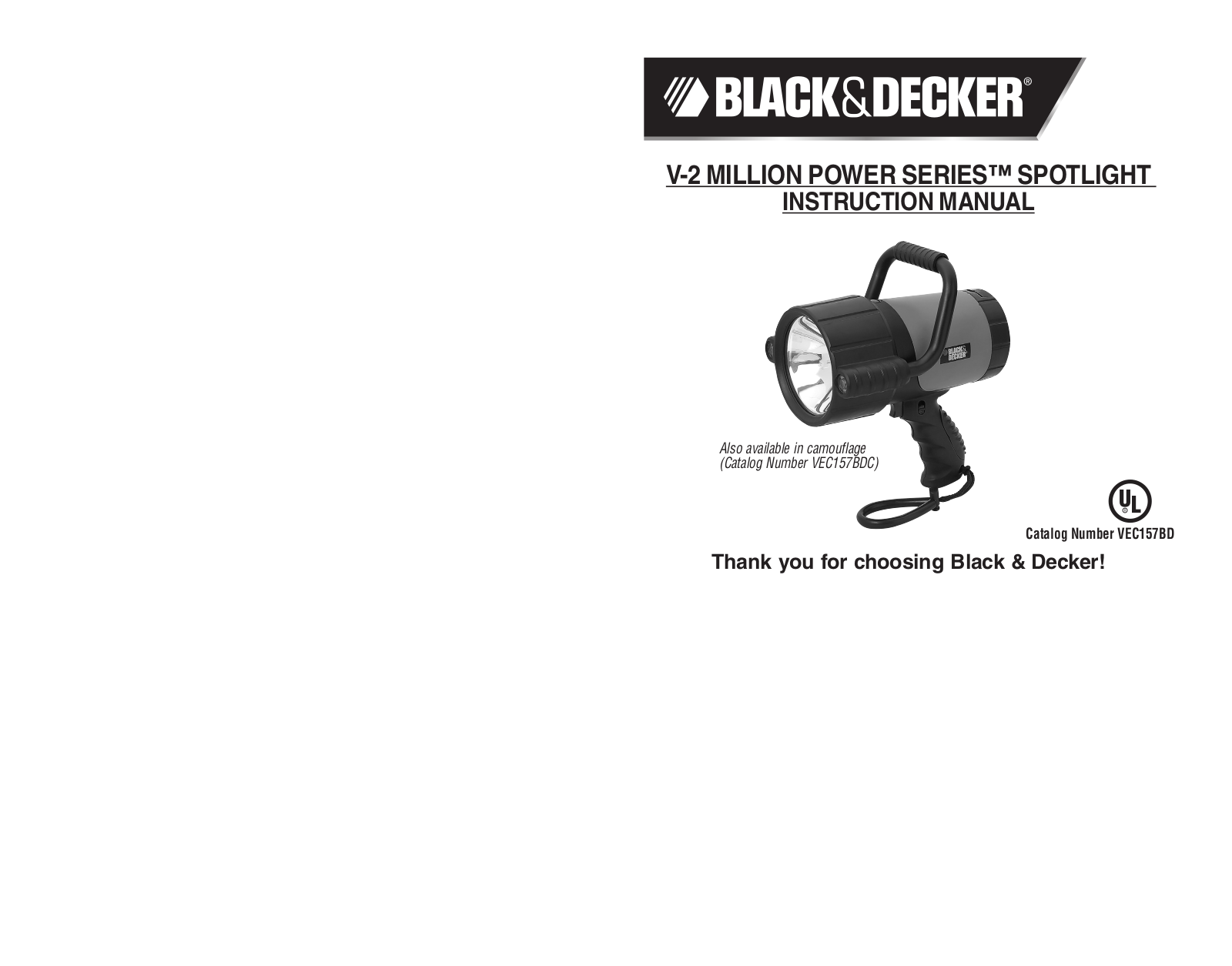 Black & Decker VEC15780 User Manual