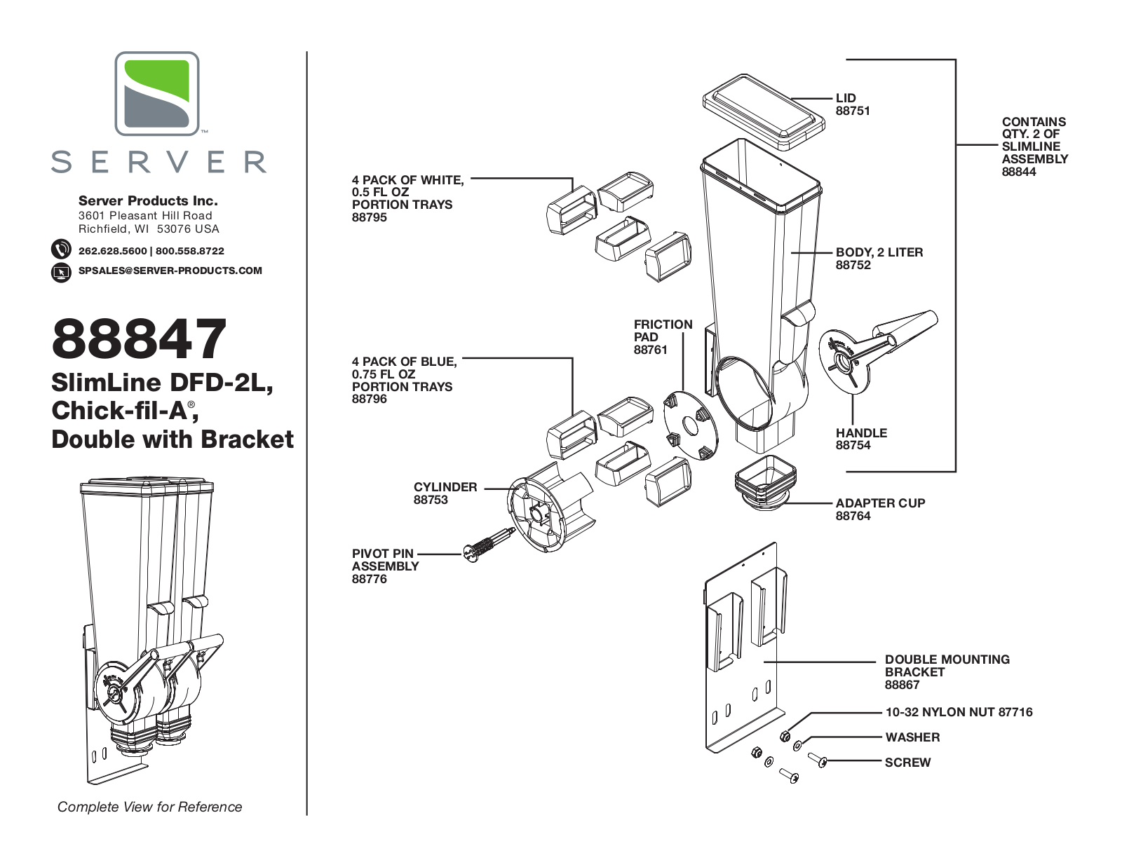 Server 88847 PARTS LIST