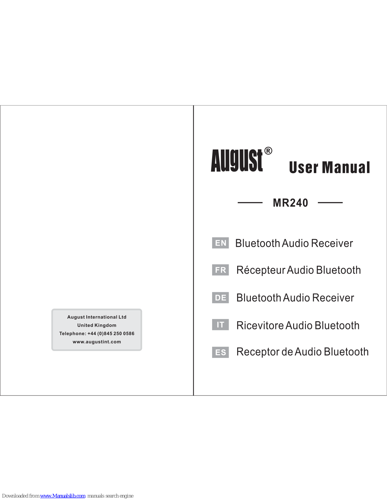 August MR240 User Manual