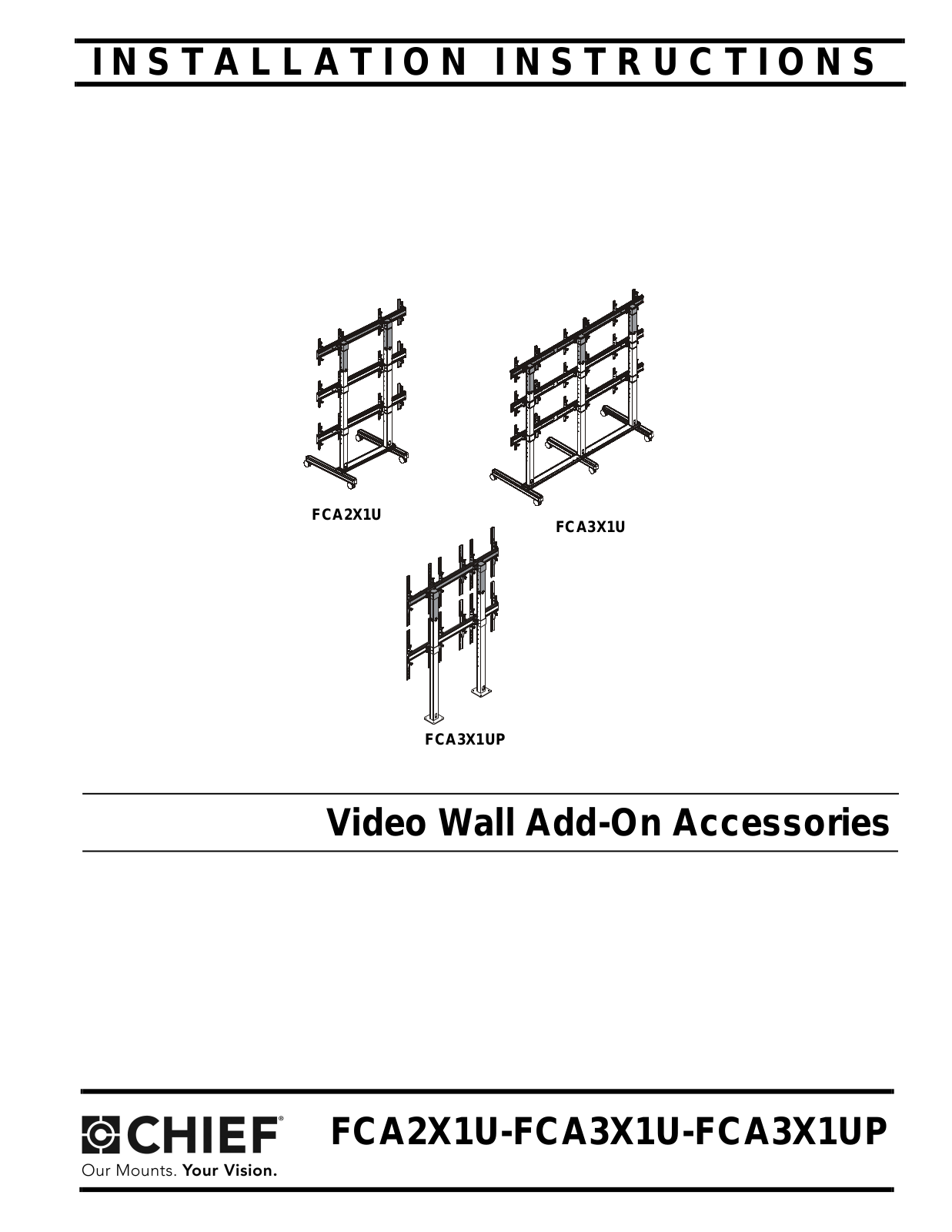 CHIEF FCA2X1U, FCA3X1U, FCA3X1UP Installation Instructions Manual