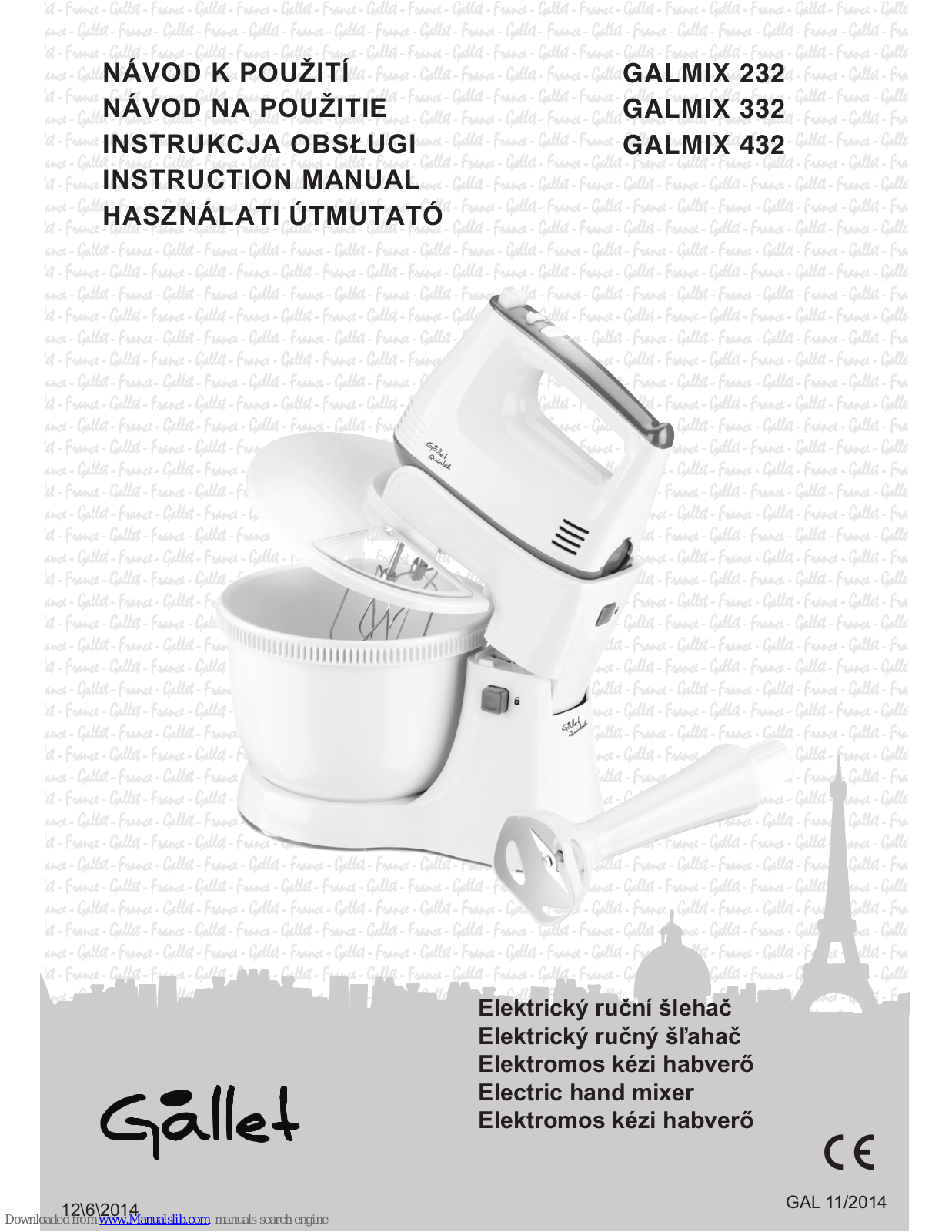 Gallet GALMIX 232, GALMIX 332, GALMIX 432 Instruction Manual