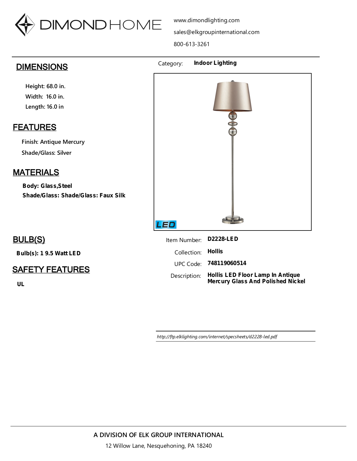 ELK Home D2228LED User Manual