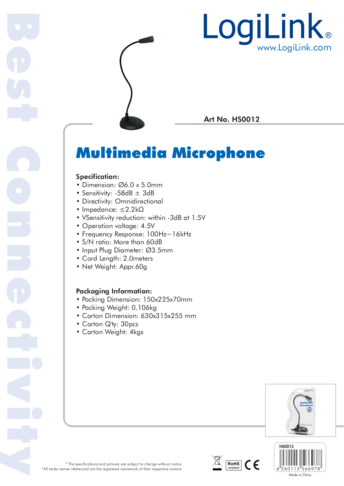 LogiLink HS0012 User Manual