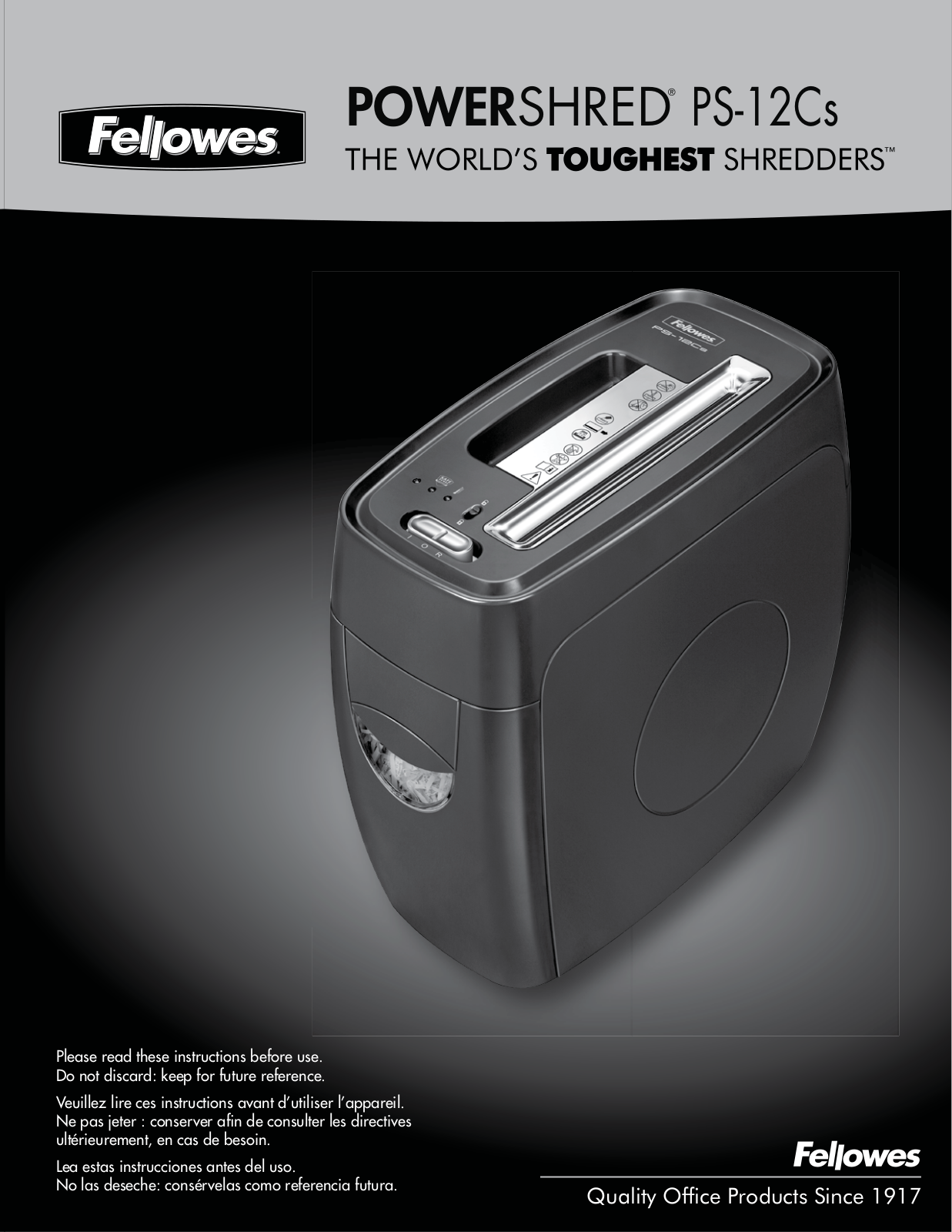 Fellowes PS-12Cs User Manual