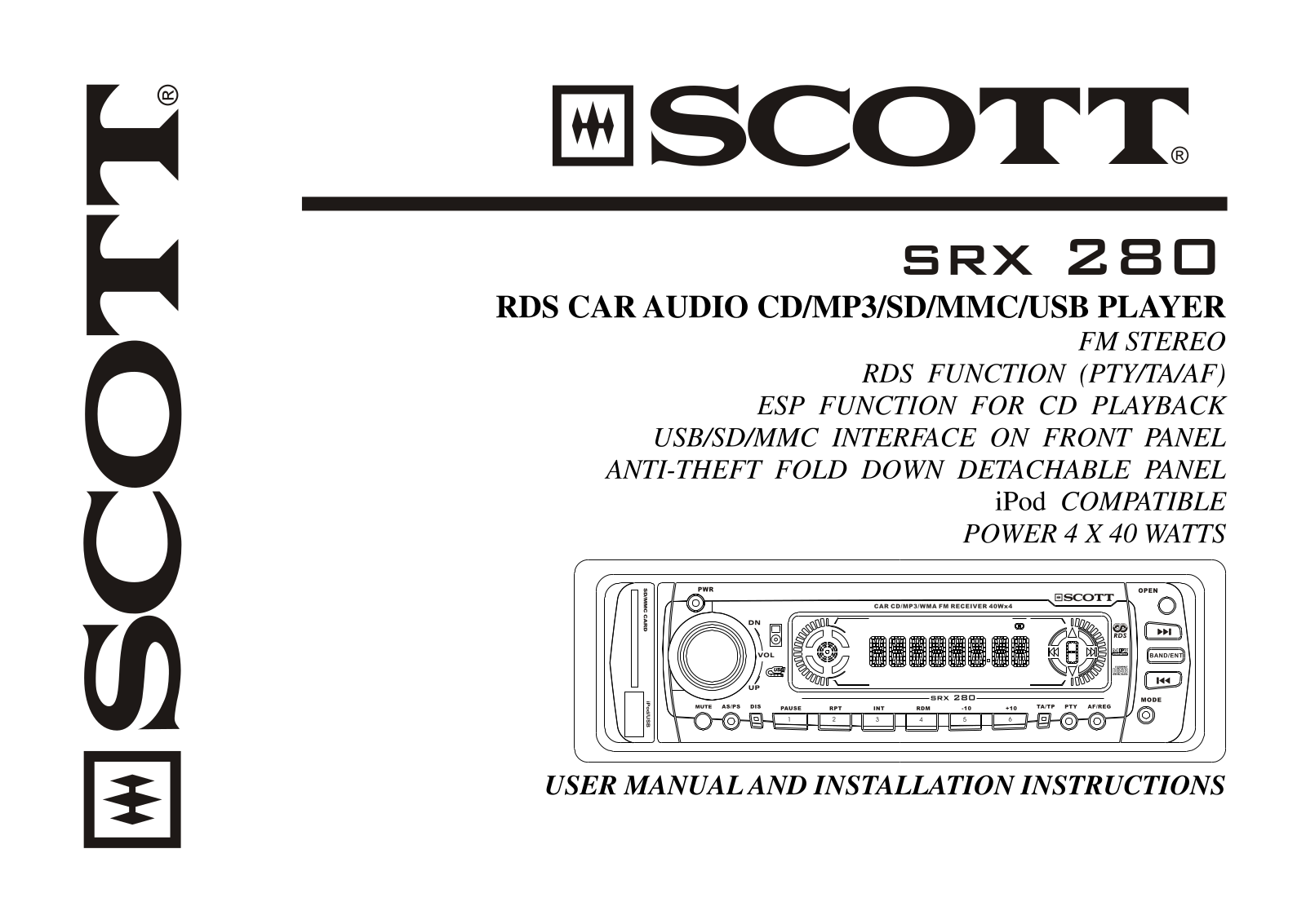 Scott SRX 280 User Manual