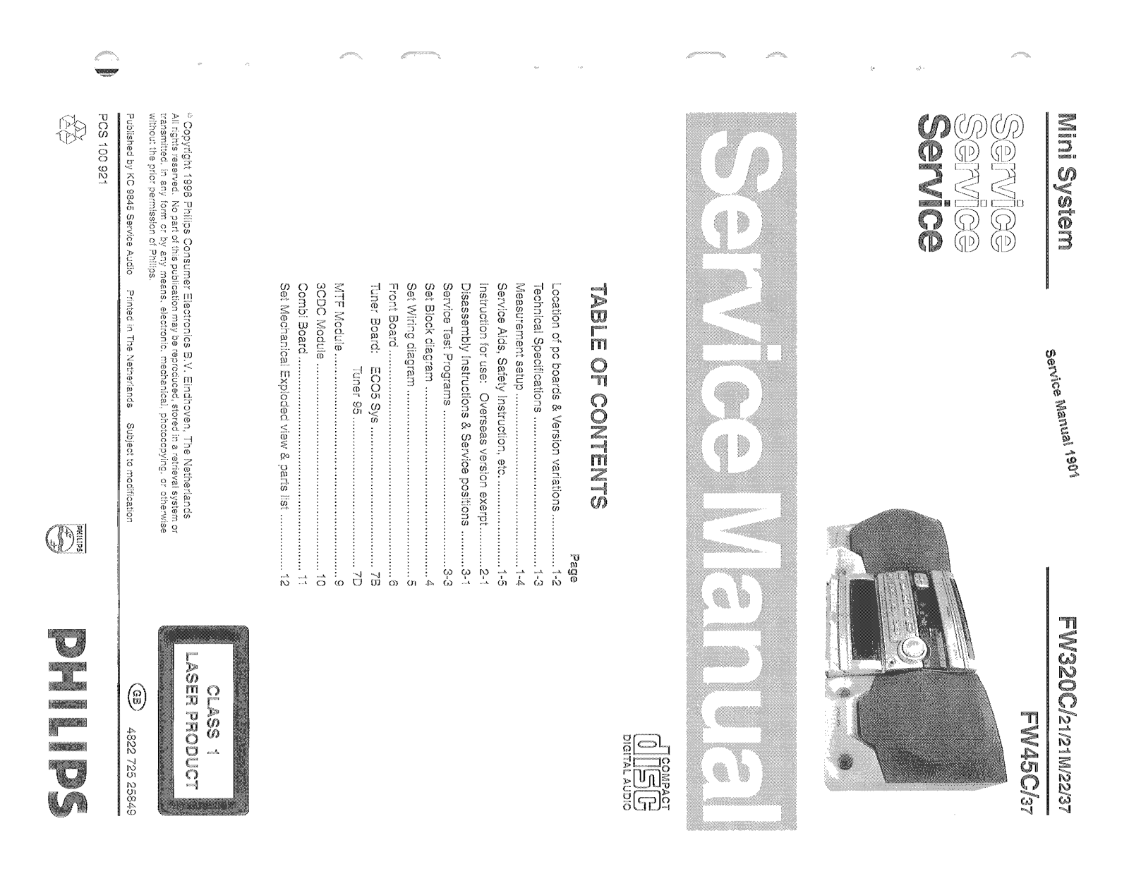 Philips FW-45-C Service Manual