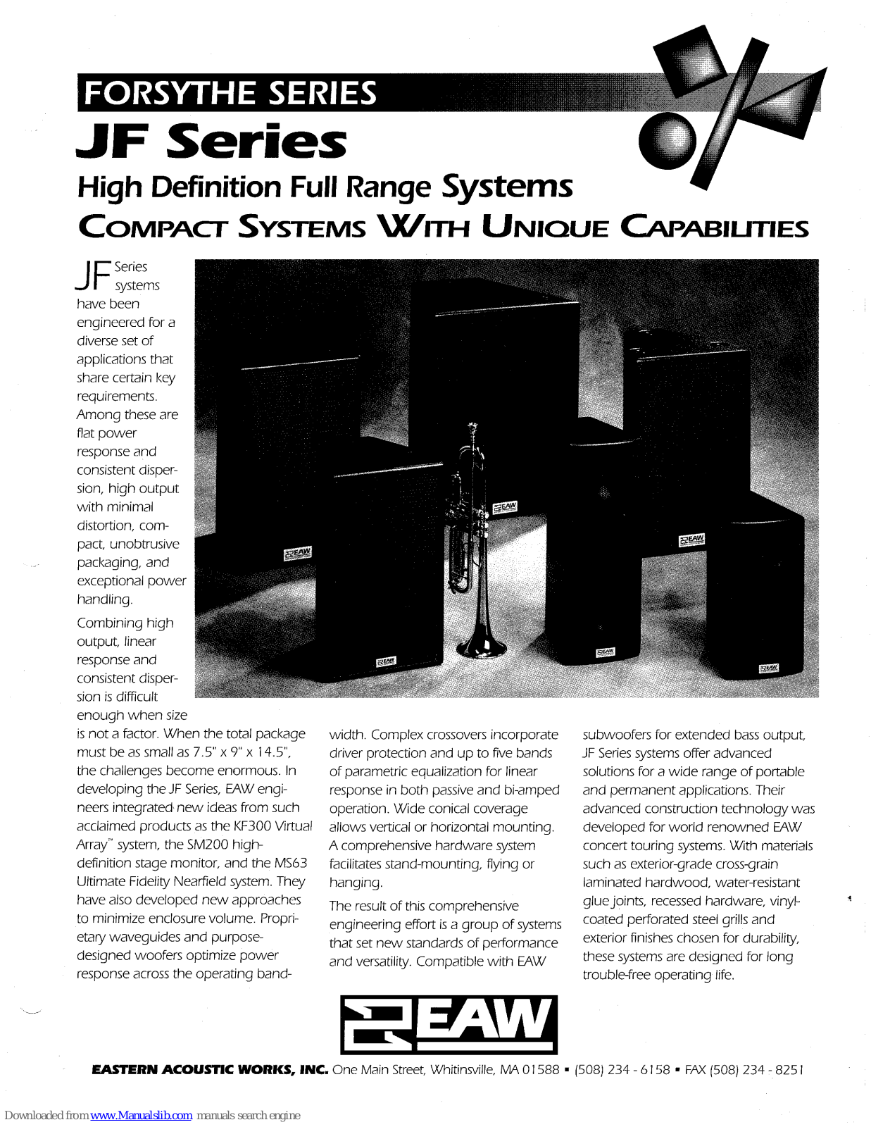 EAW JF100, JF260, JF200, JF560, JF60 Specifications