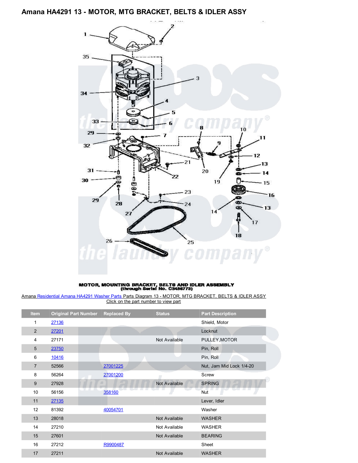 Amana HA4291 Parts Diagram