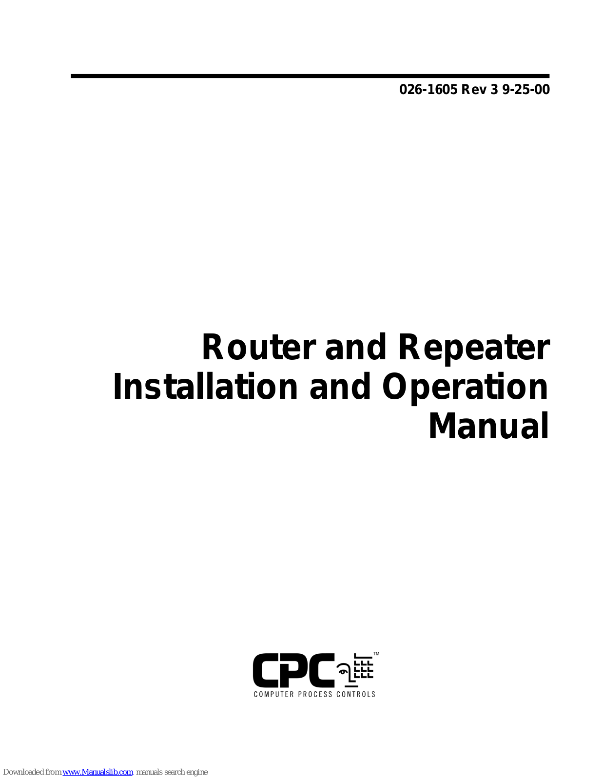 CPC Router and Repeater Installation And Operation Manual