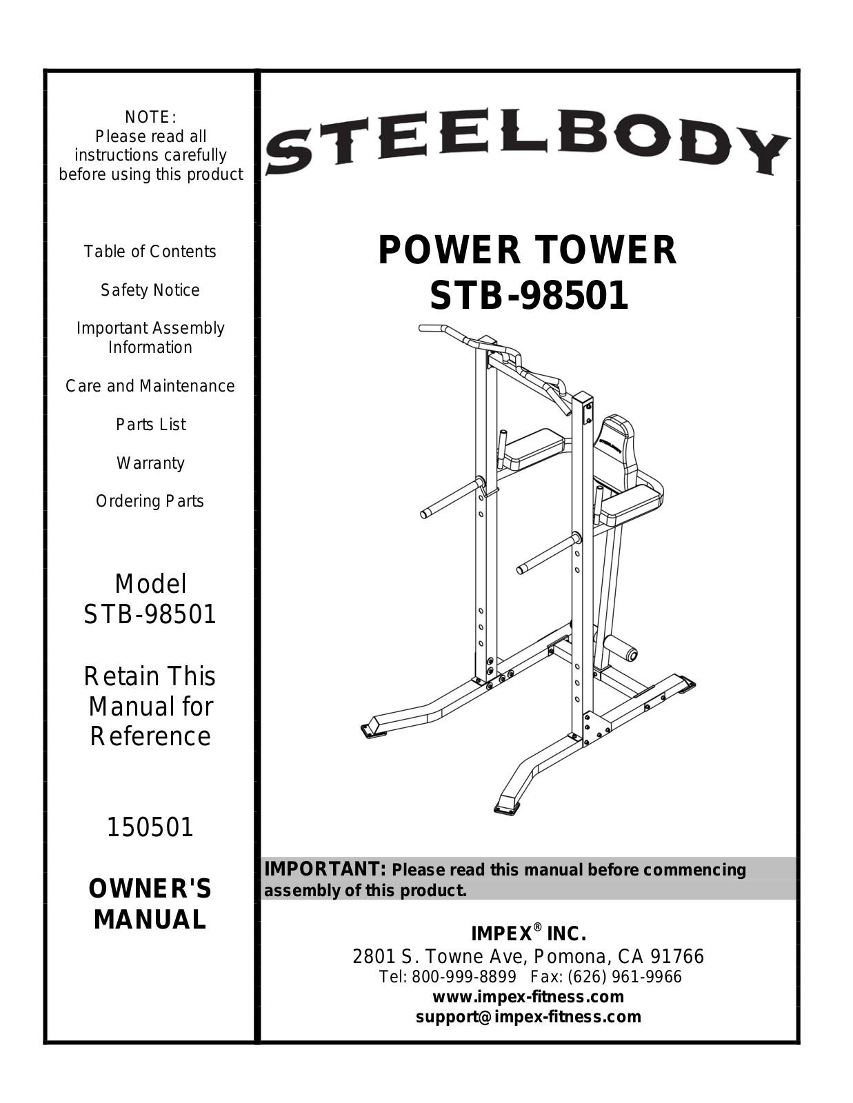 Impex STB-98501 Owner's Manual