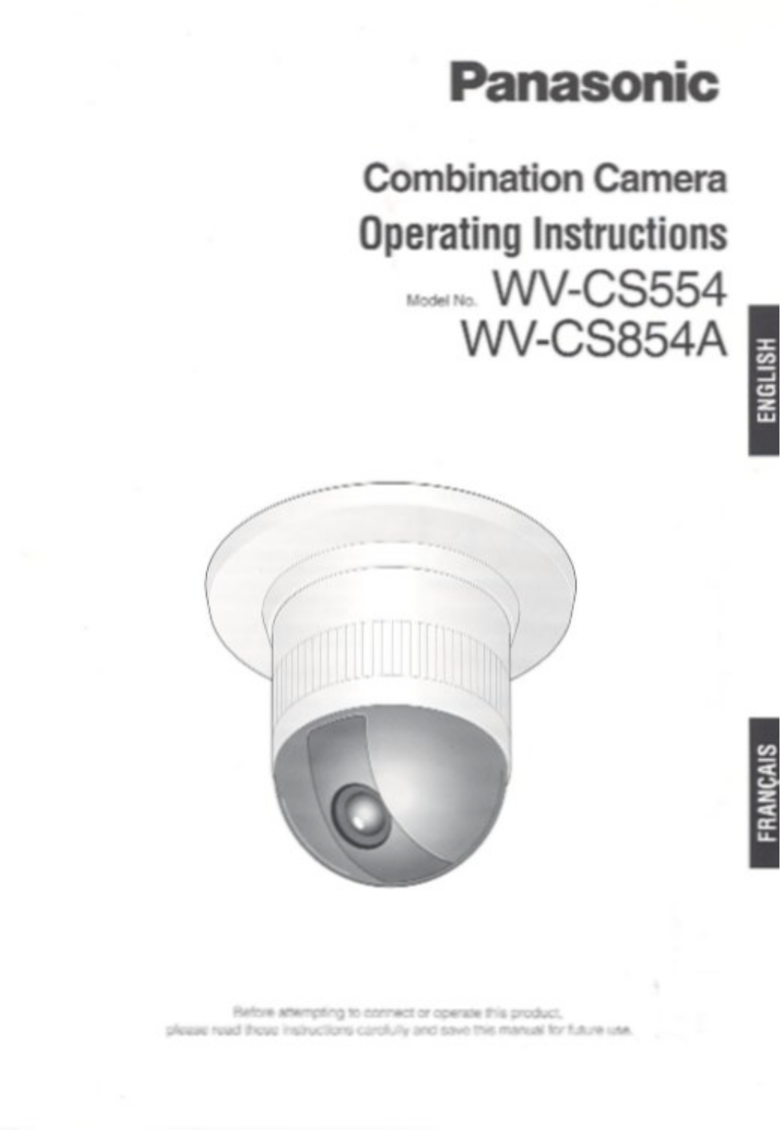 Panasonic WV-CS554, WV-CS854A User Manual