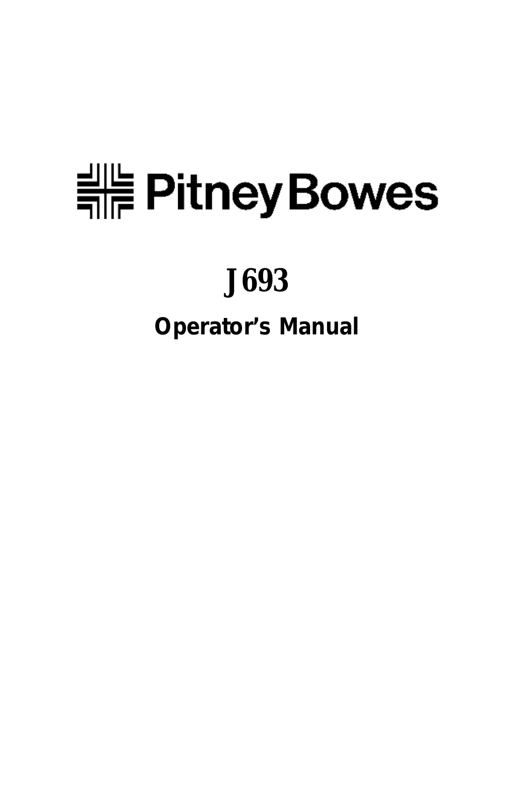 Pitney Bowes J693 User Manual