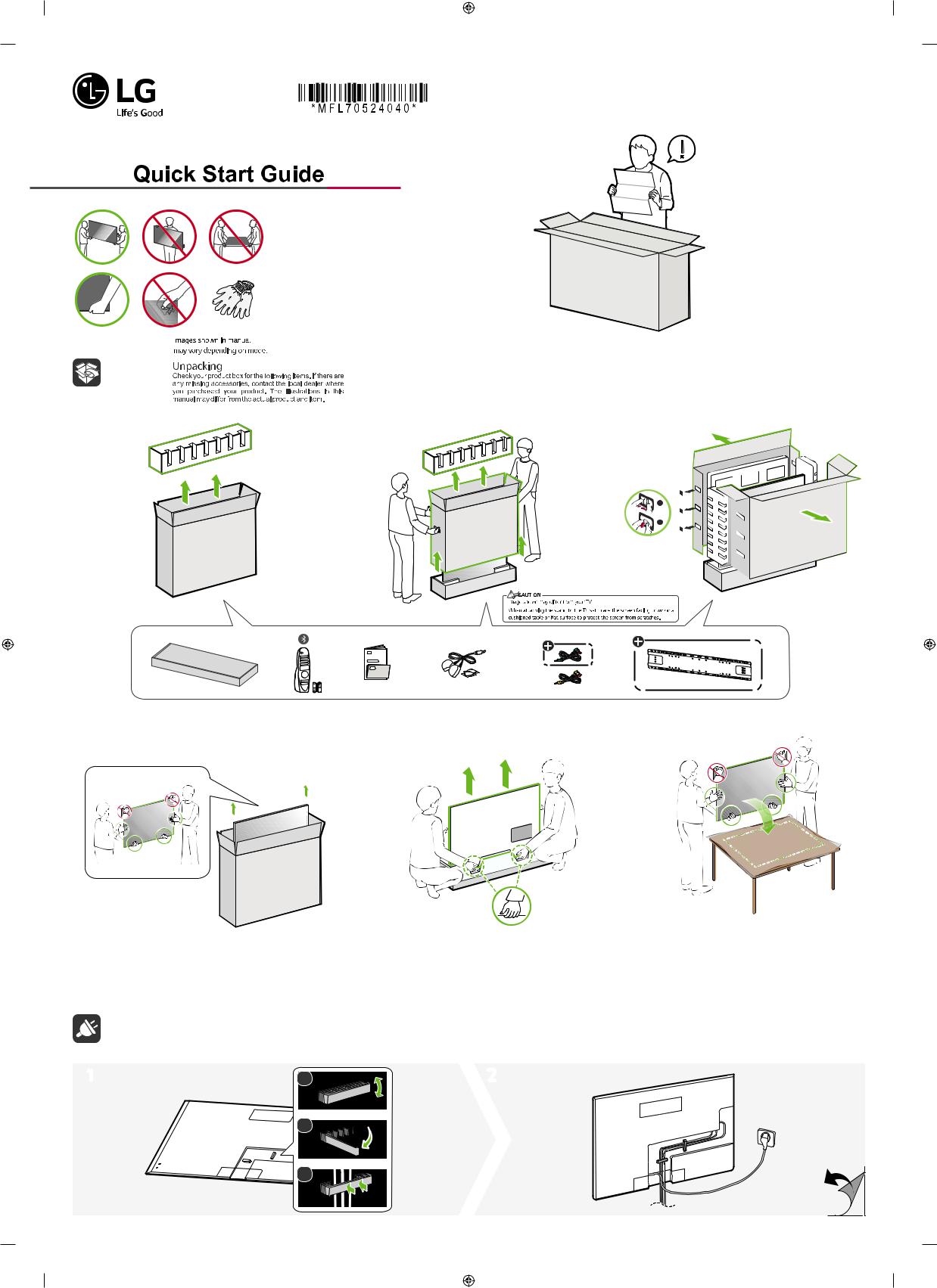 LG OLED65GXPTA QUICK SETUP GUIDE