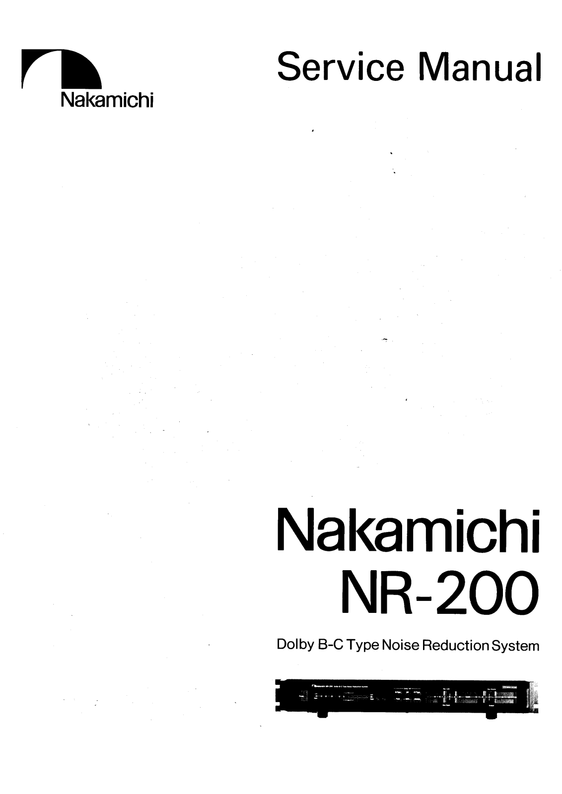 Nakamichi NR-200 Service Manual