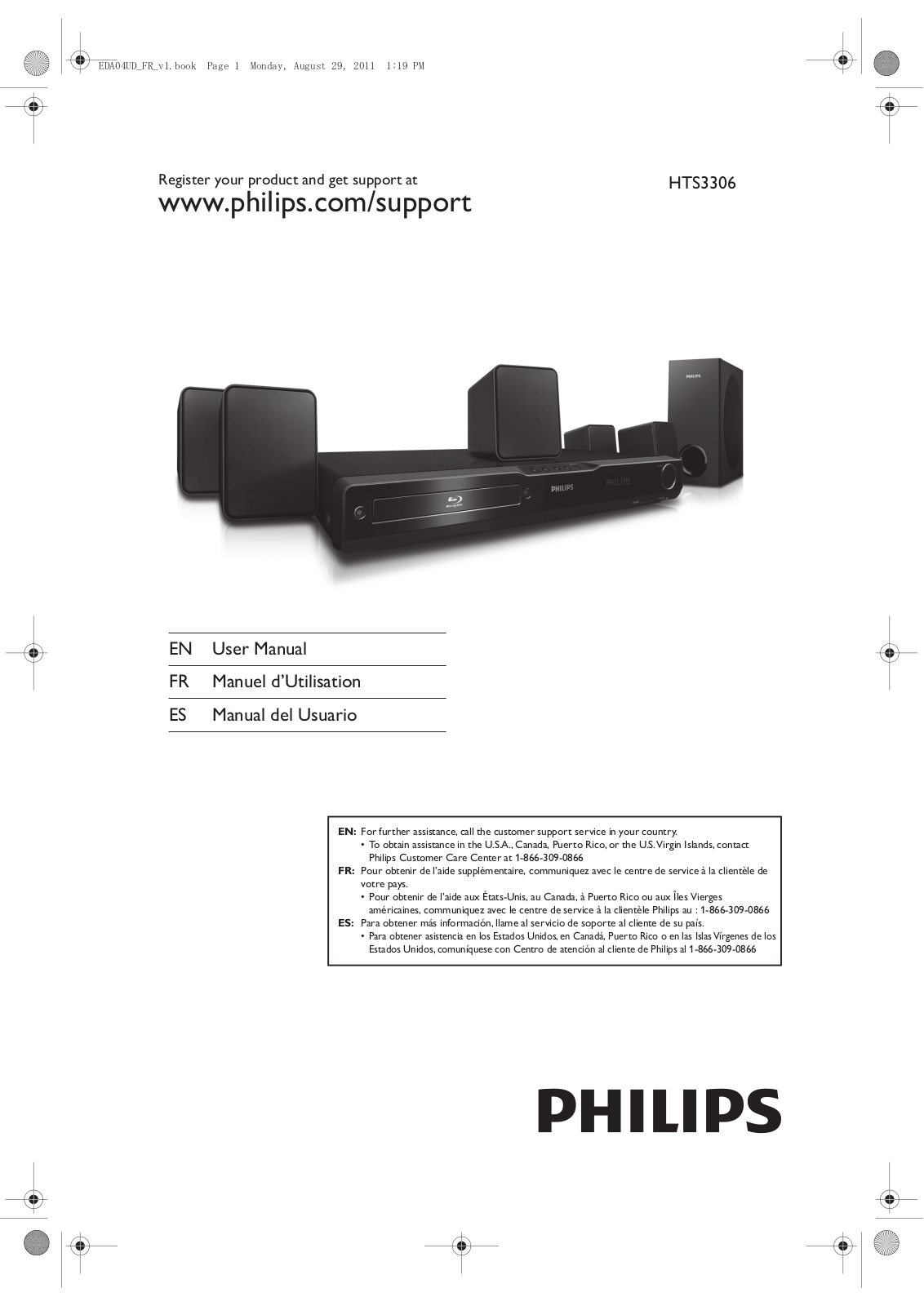 Philips HTS3306/F7 User manual