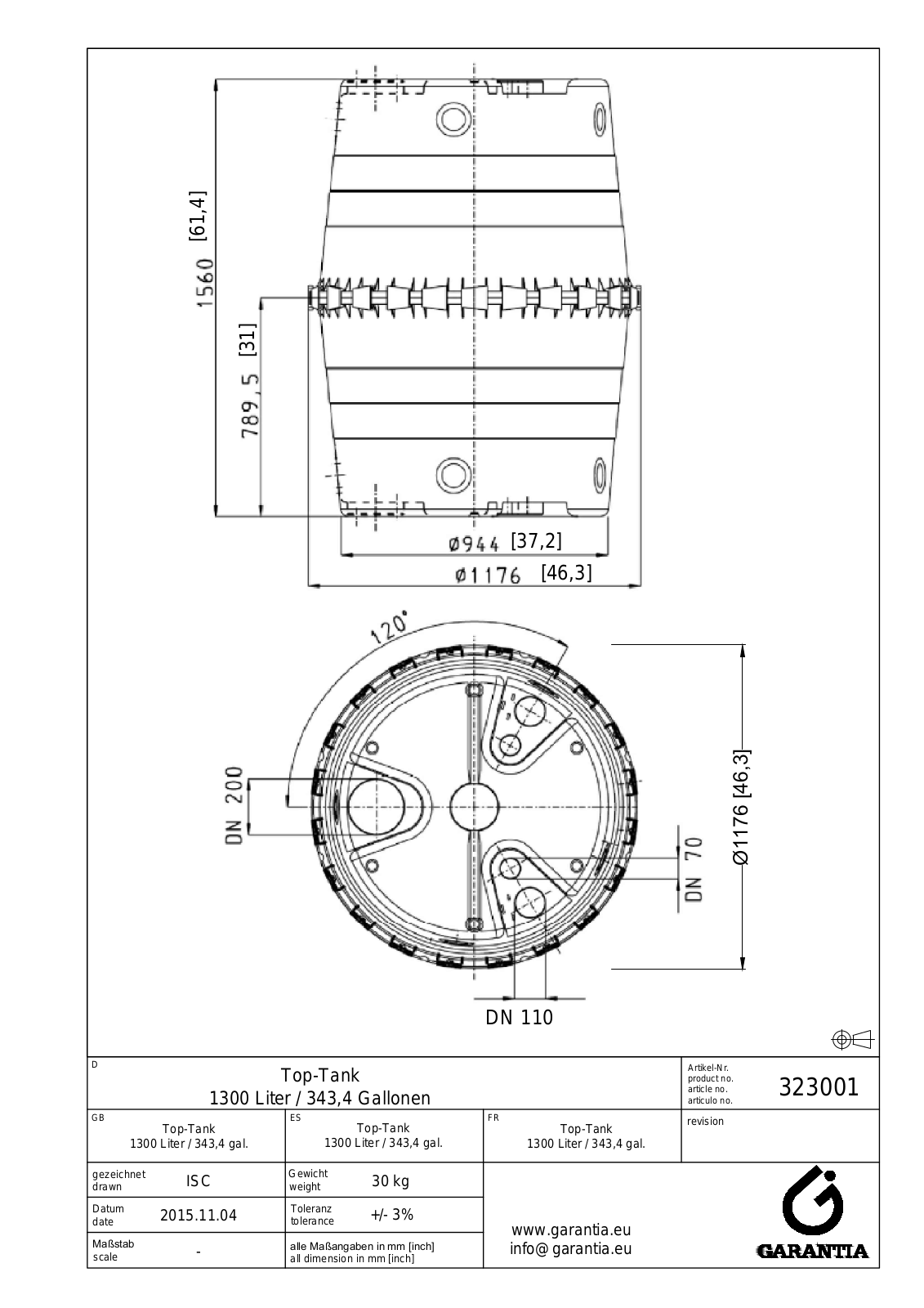 Garantia Top-Tank 1300 Liter-343 Schematic