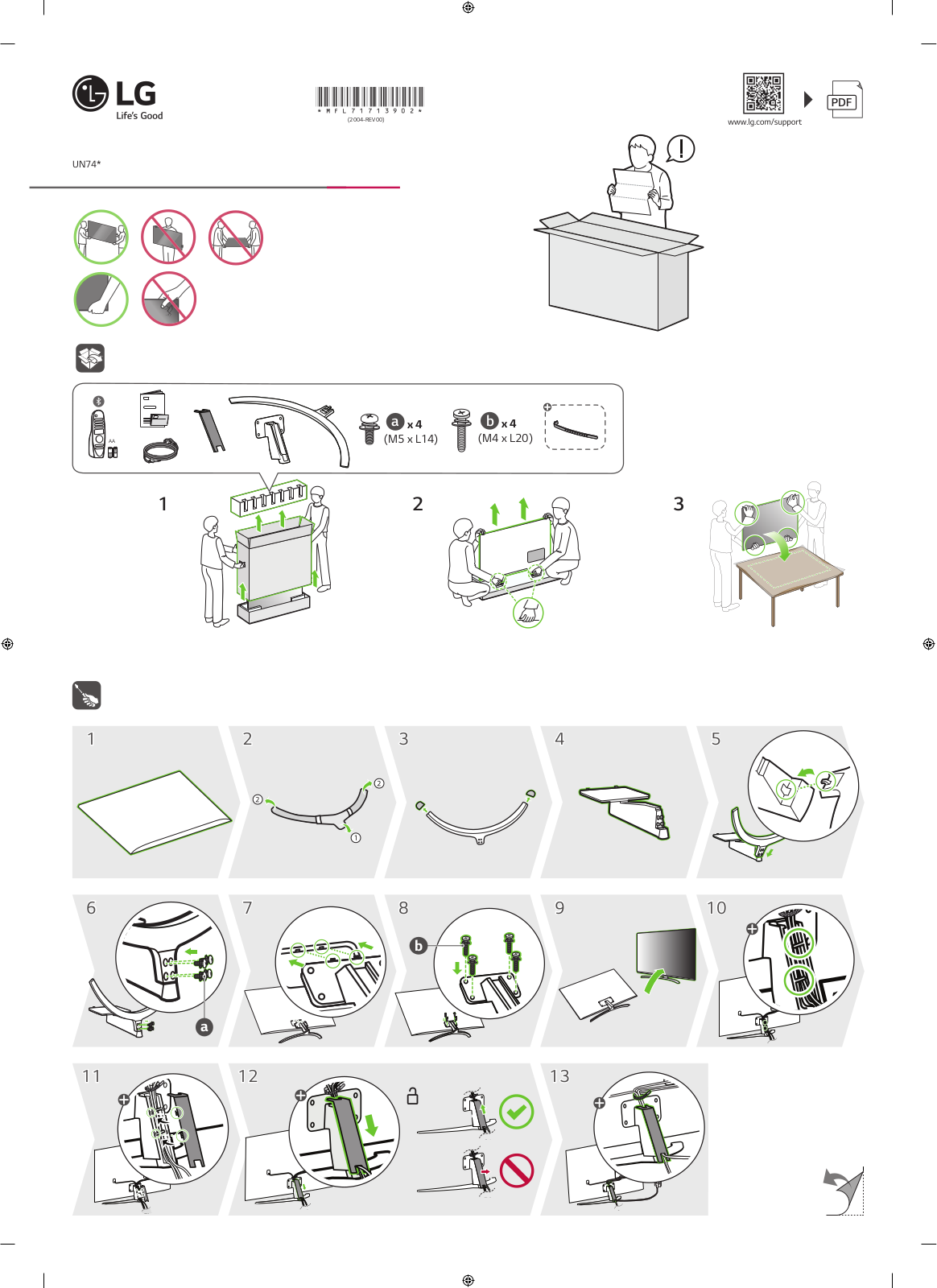 LG 70UN74003LA, 70UN74006LA QUICK SETUP GUIDE