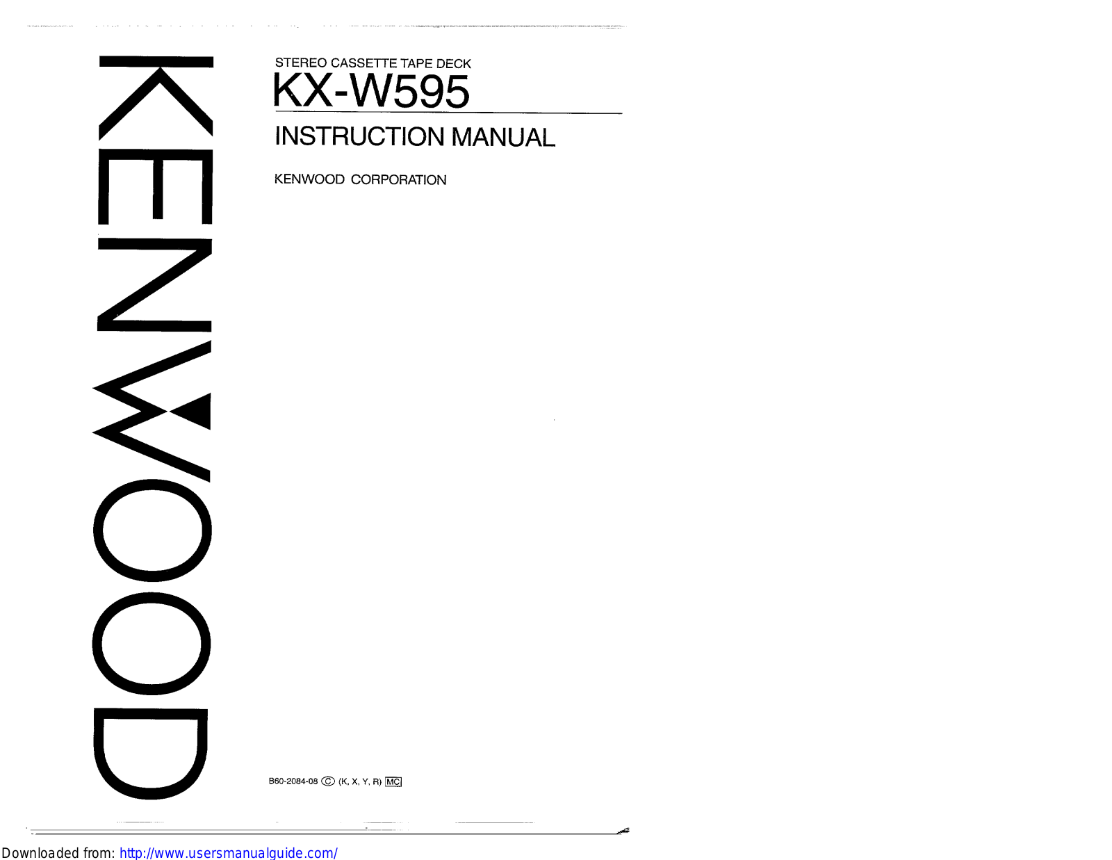 KENWOOD KX-W595 User Manual