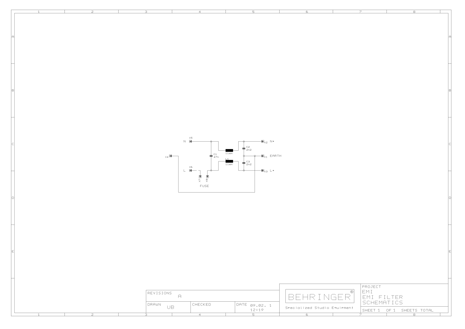 Behringer DSP-1000 Schematic