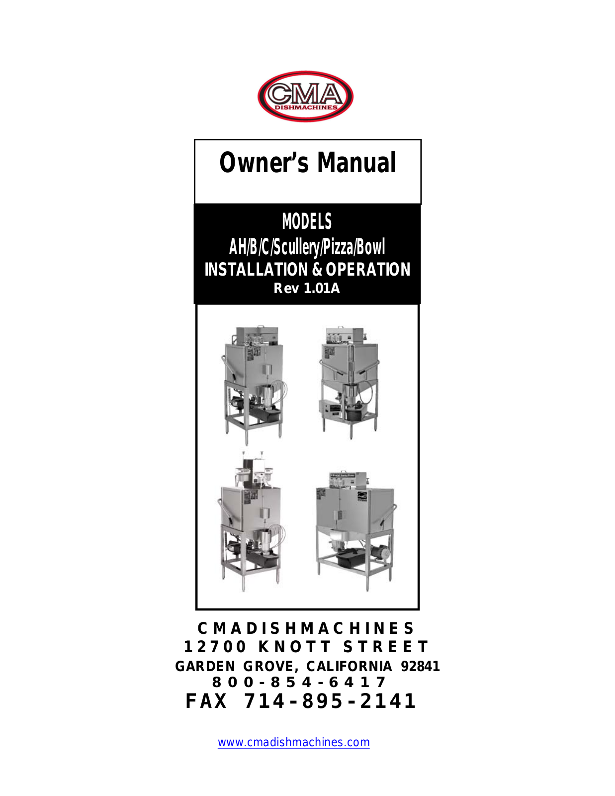 CMA Dishmachines CBR User Manual