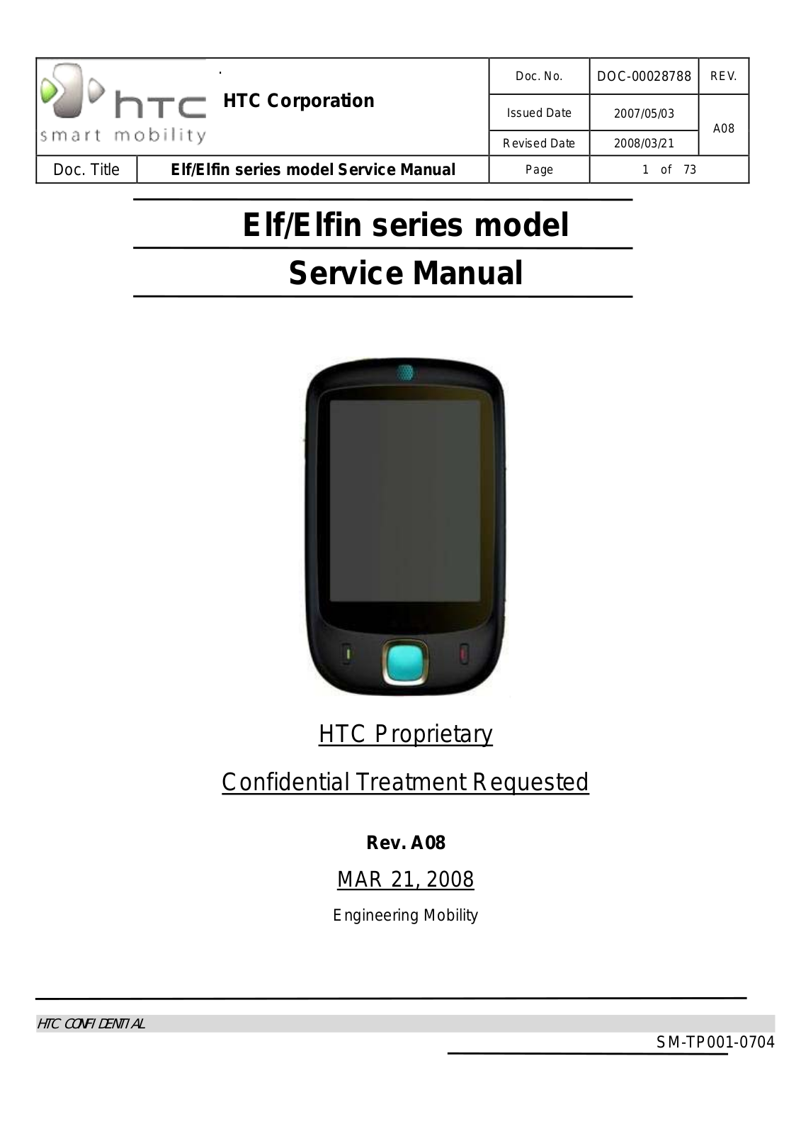 HTC Elf, Elfin Service manual