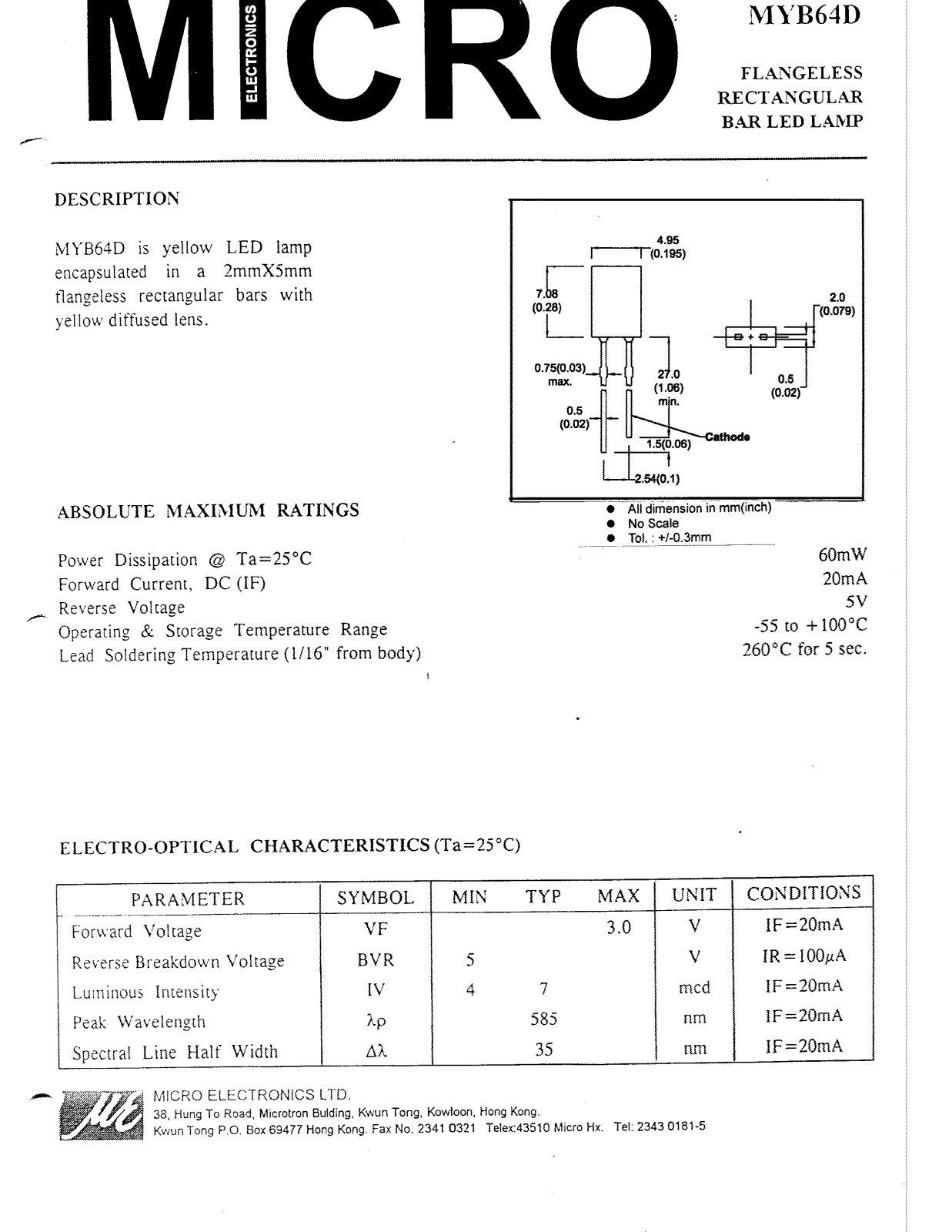 MICRO MYB64D Datasheet