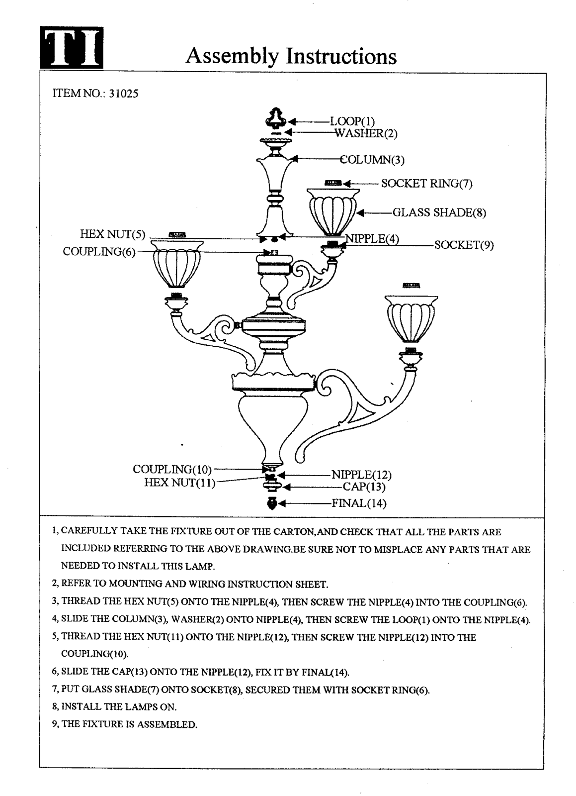 Triarch 31025 User Manual