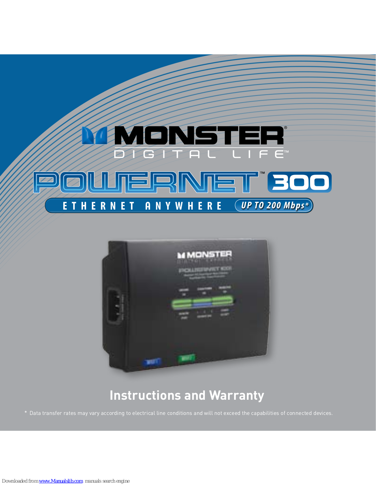 Monster PowerNet 300, Digital Life PowerNet 300 Instructions And Warranty Information