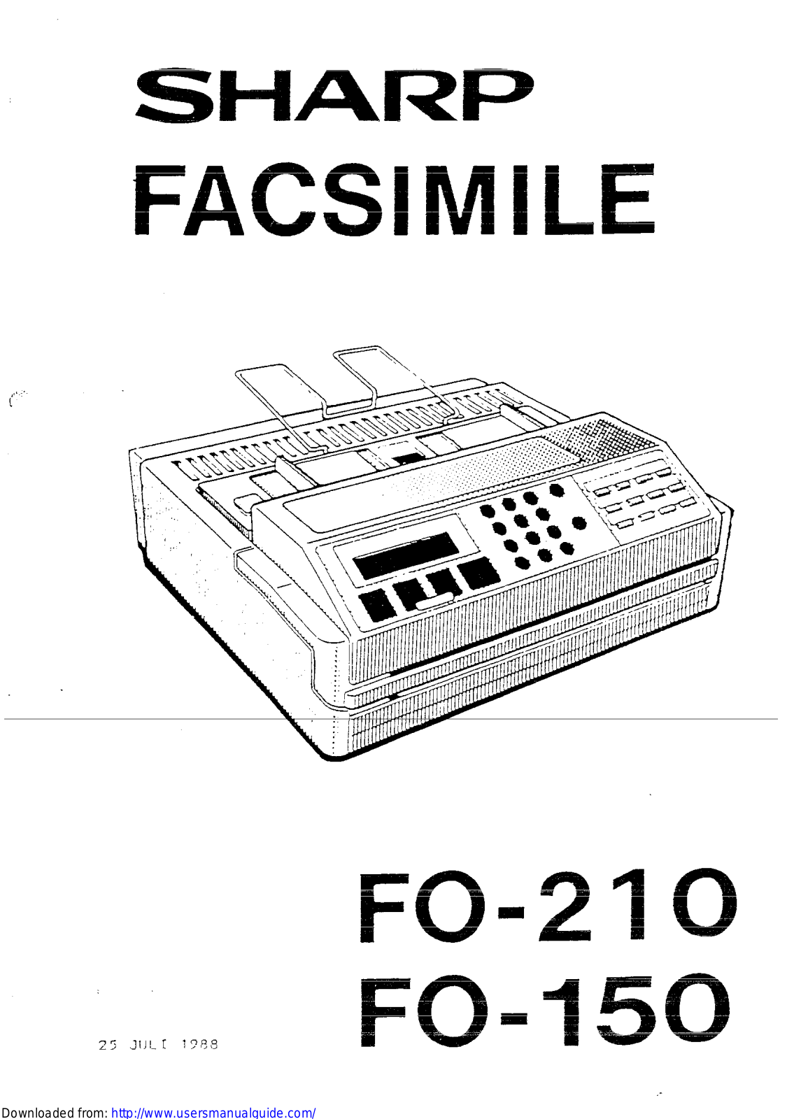 SHARP FO-150/210 User Manual