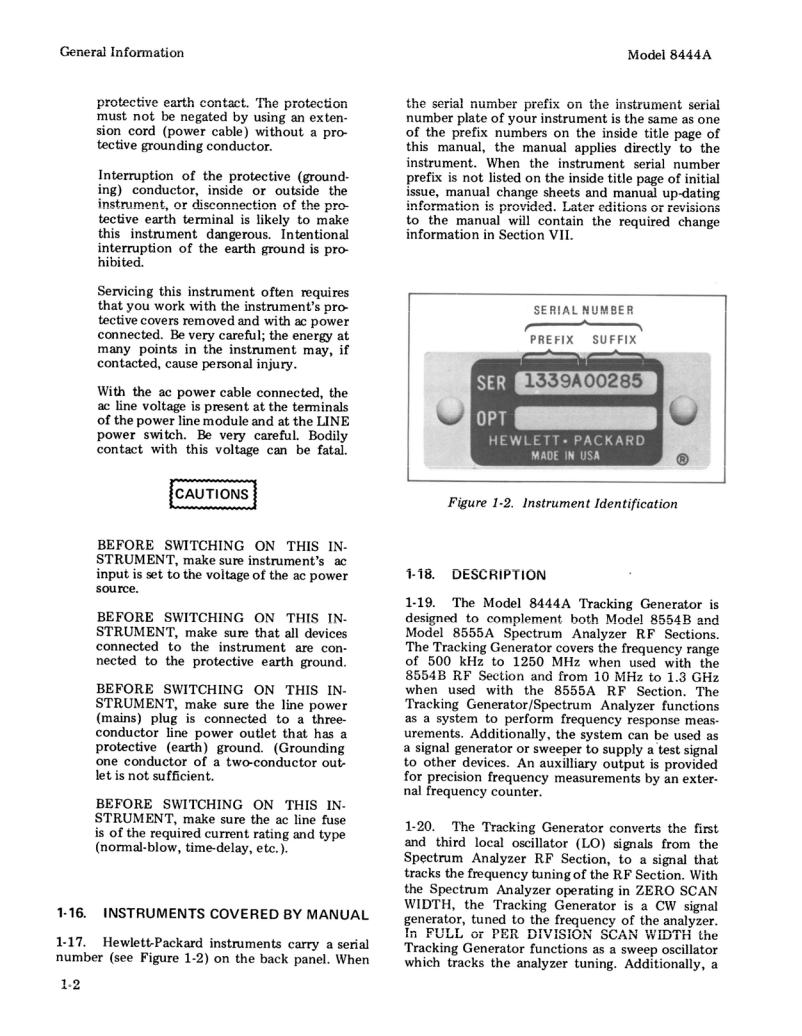 HP (Hewlett-Packard) 8444A User Manual