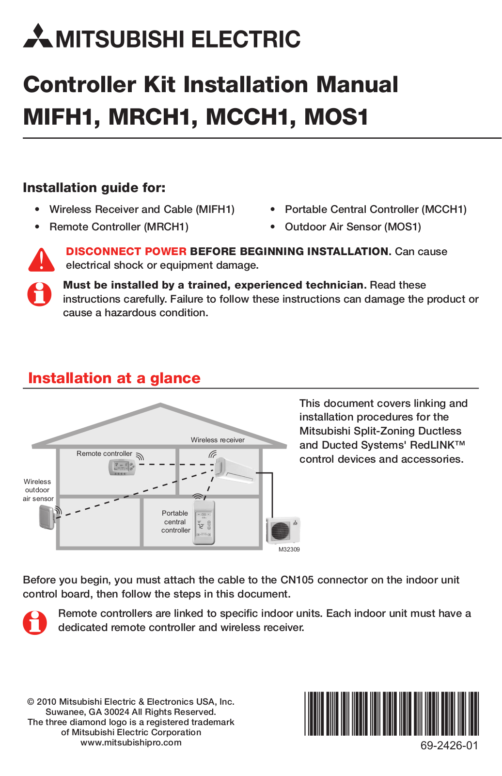 Mitsubishi Electronics MIFH1, MRCH1, MCCH1, MOS1 Installation Manual