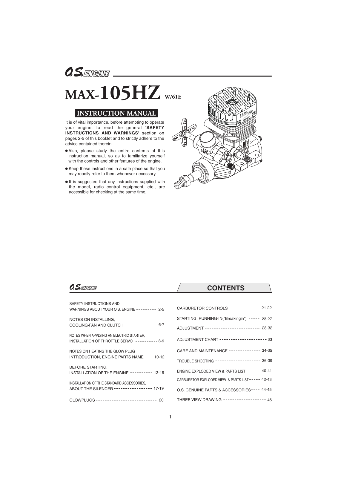 O.S.Engines max-105 HZ User Manual