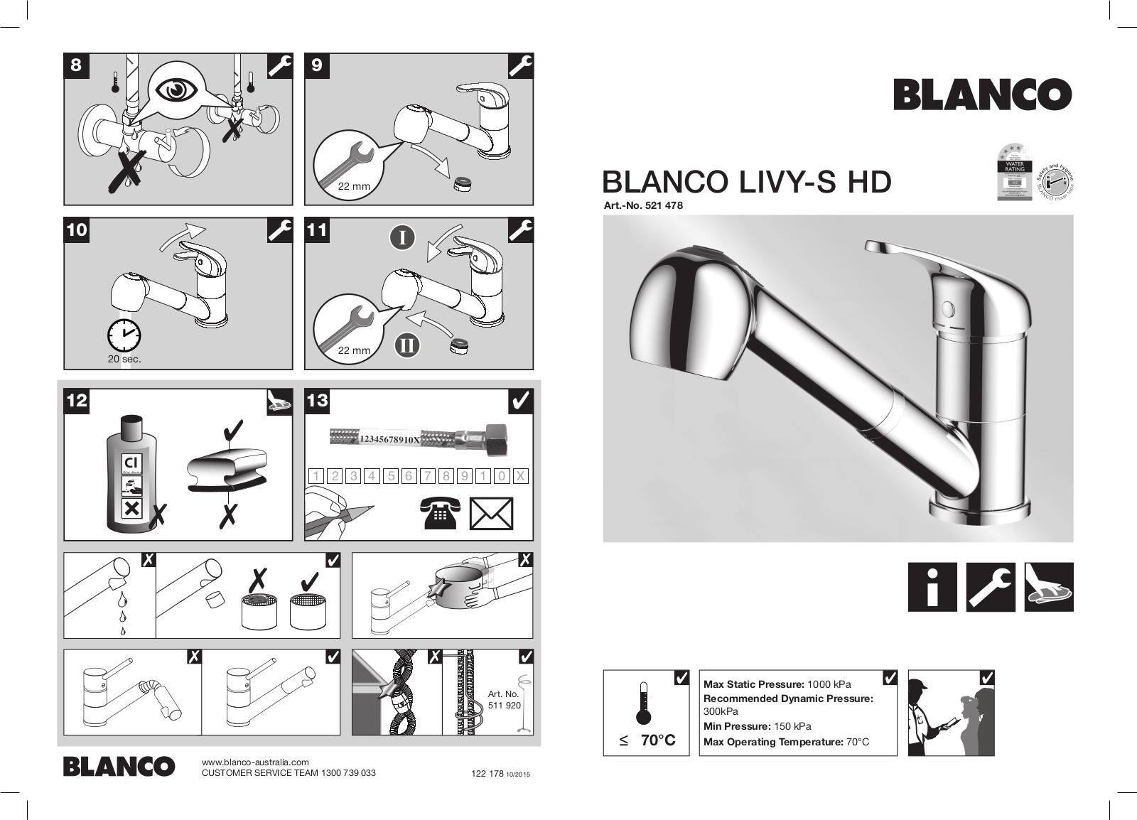 Blanco LIVYS User Manual