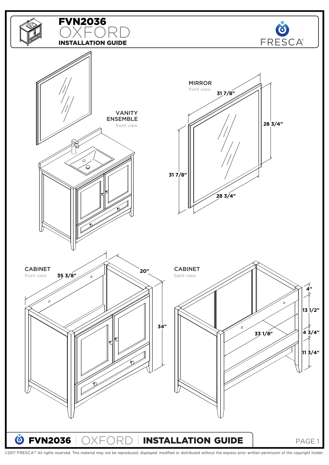 Fresca FBH1907 Installation & Assembly - ManualMachine.com