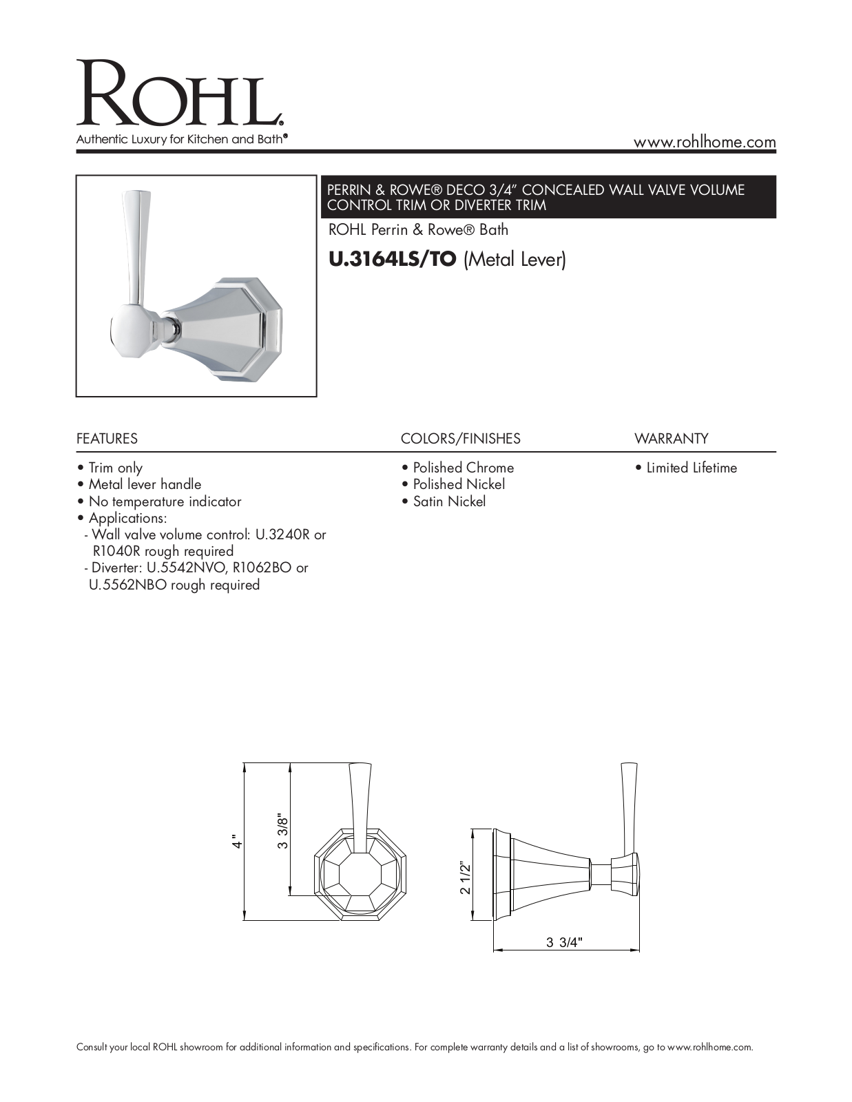 Perrin & Rowe PRWE1512 Specifications - ManualMachine.com