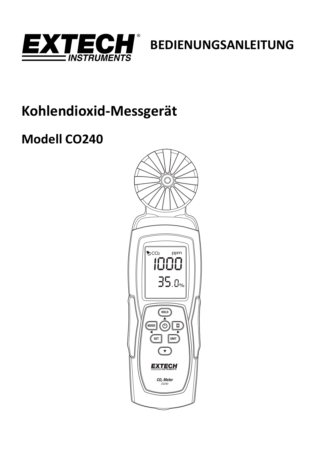 Extech CO240 User guide