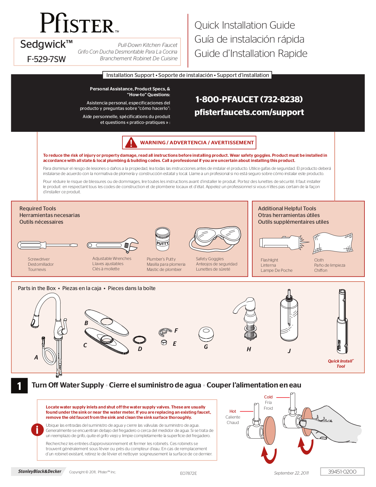 Pfister F-529-7SWS User Manual